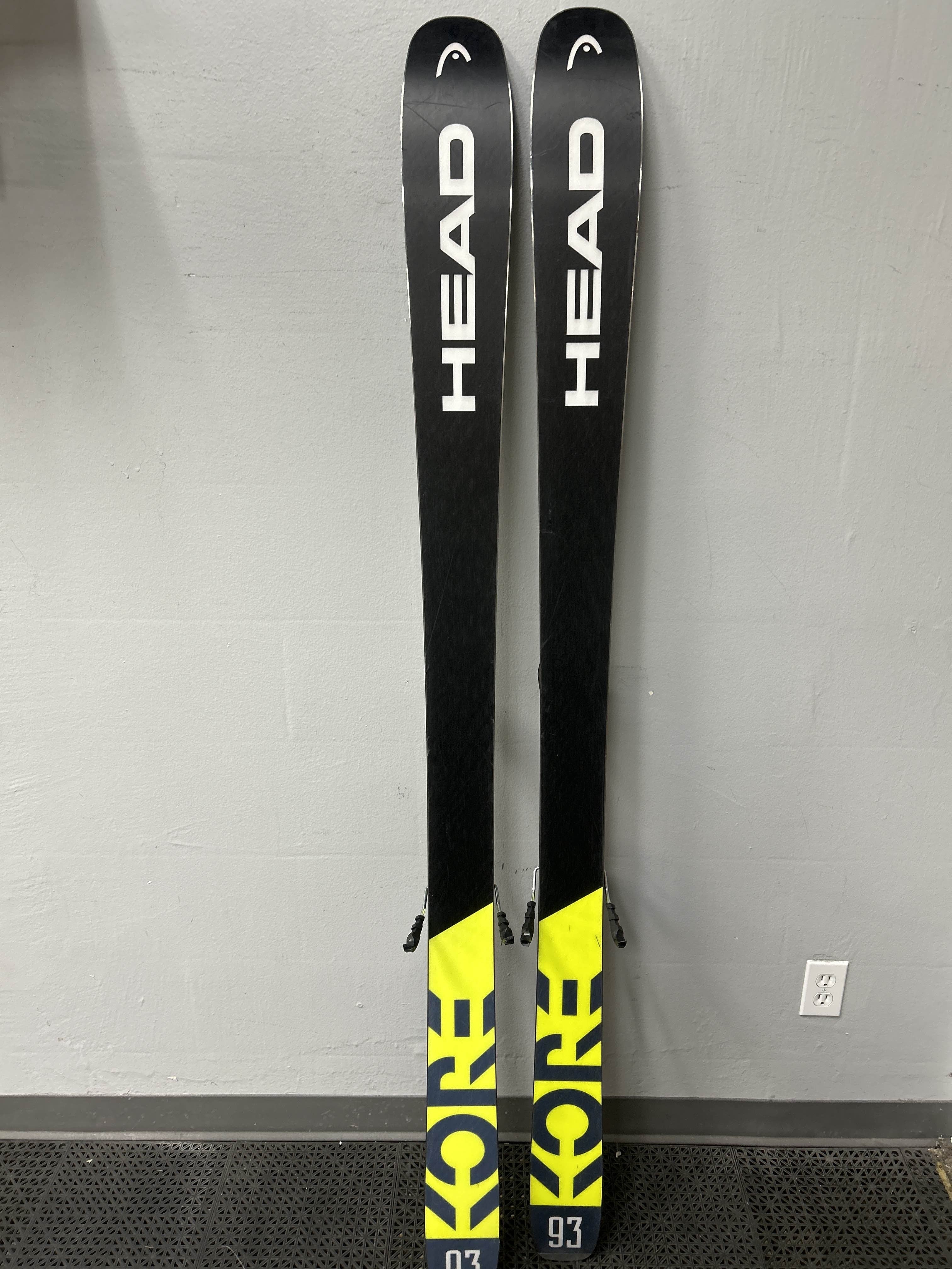 Used Head Kore 93 180 cm Skis w/ Tyrolia Attack 13 Demo Binding