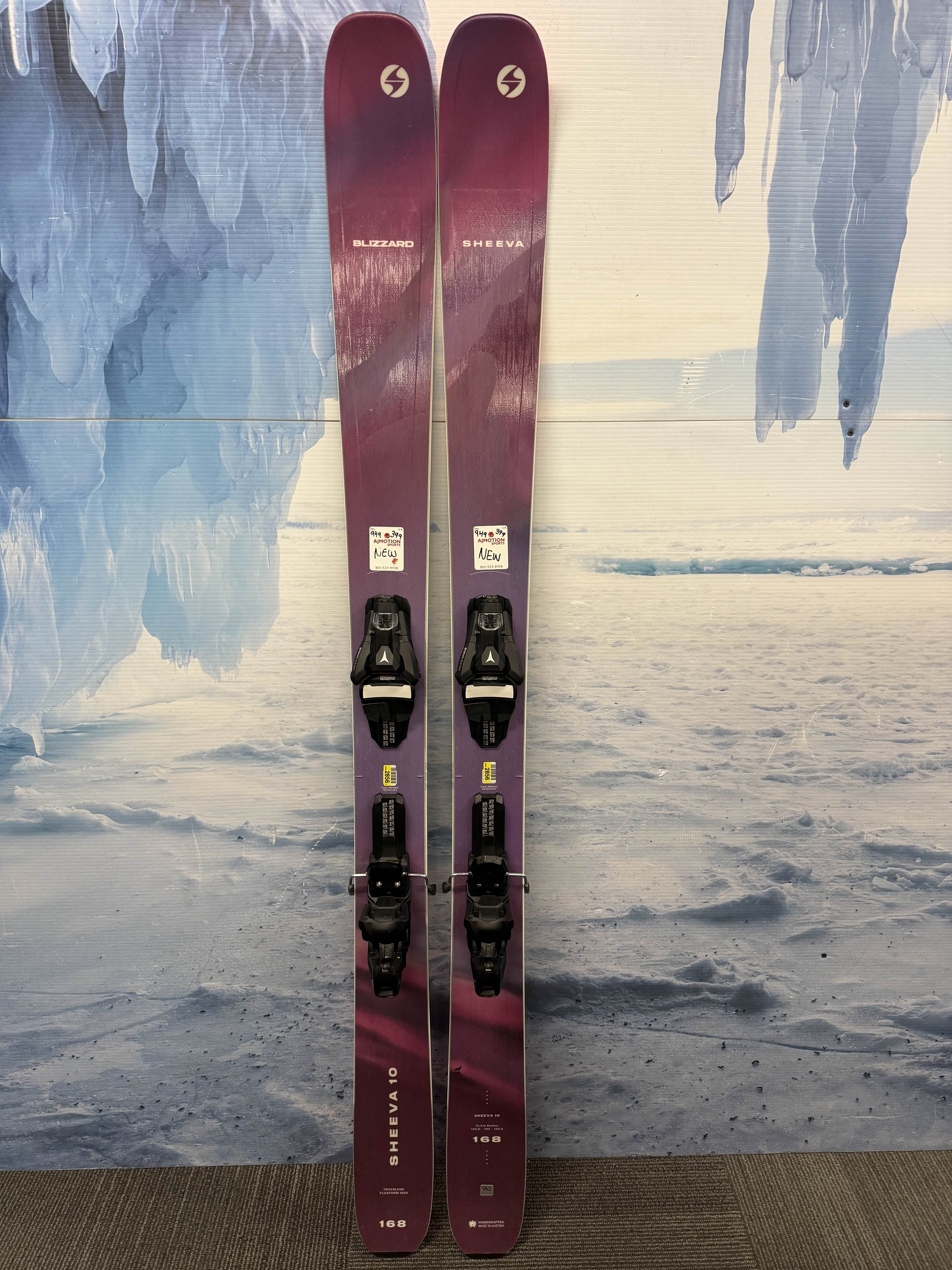 New Blizzard Sheeva 10 168cm Skis w/ Atomic Strive 11 Bindings
