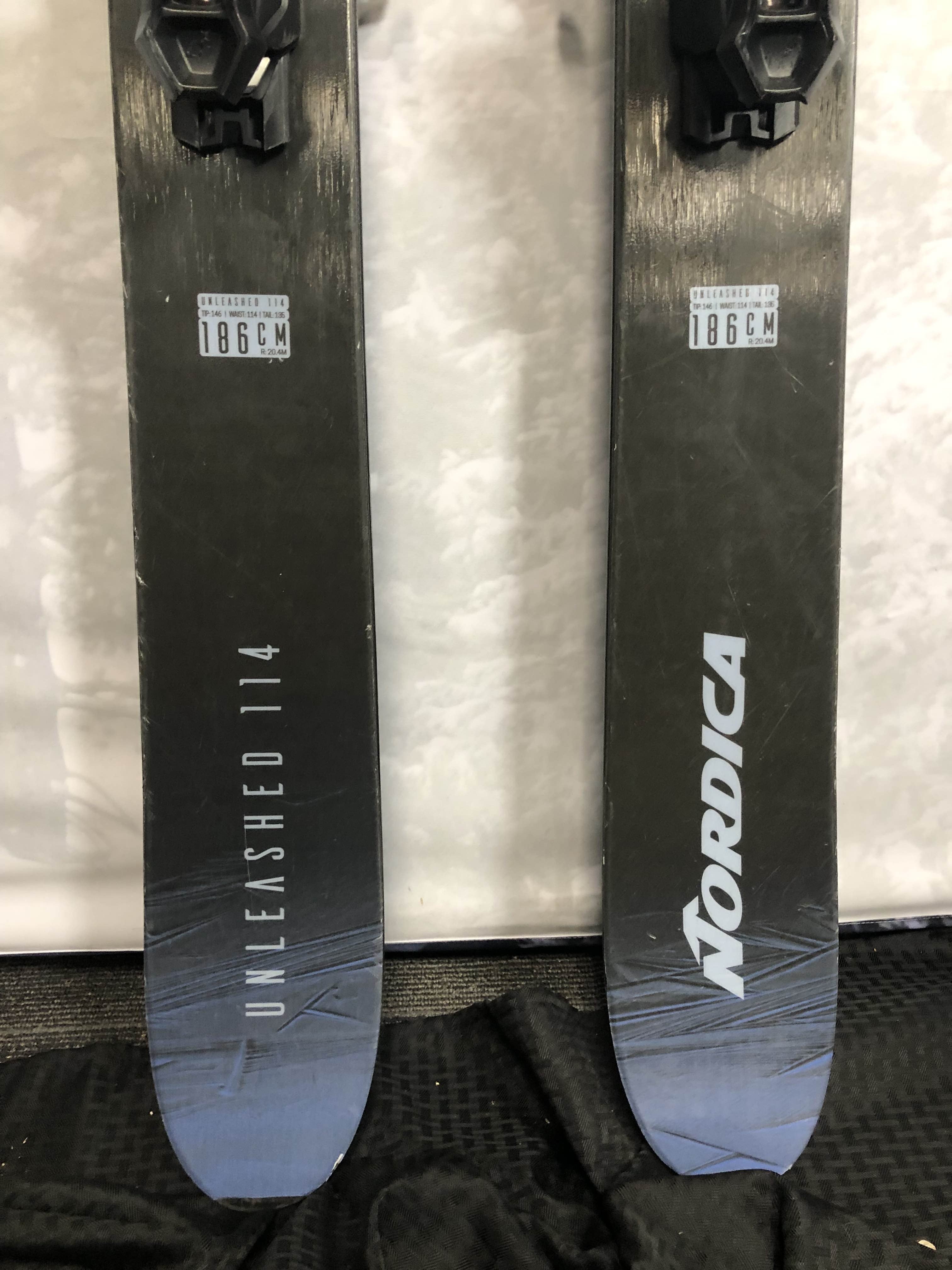 Used 2024 Nordica Unleashed 114 ski 186cm w/ Tyrollia Attack 14 MN binding
