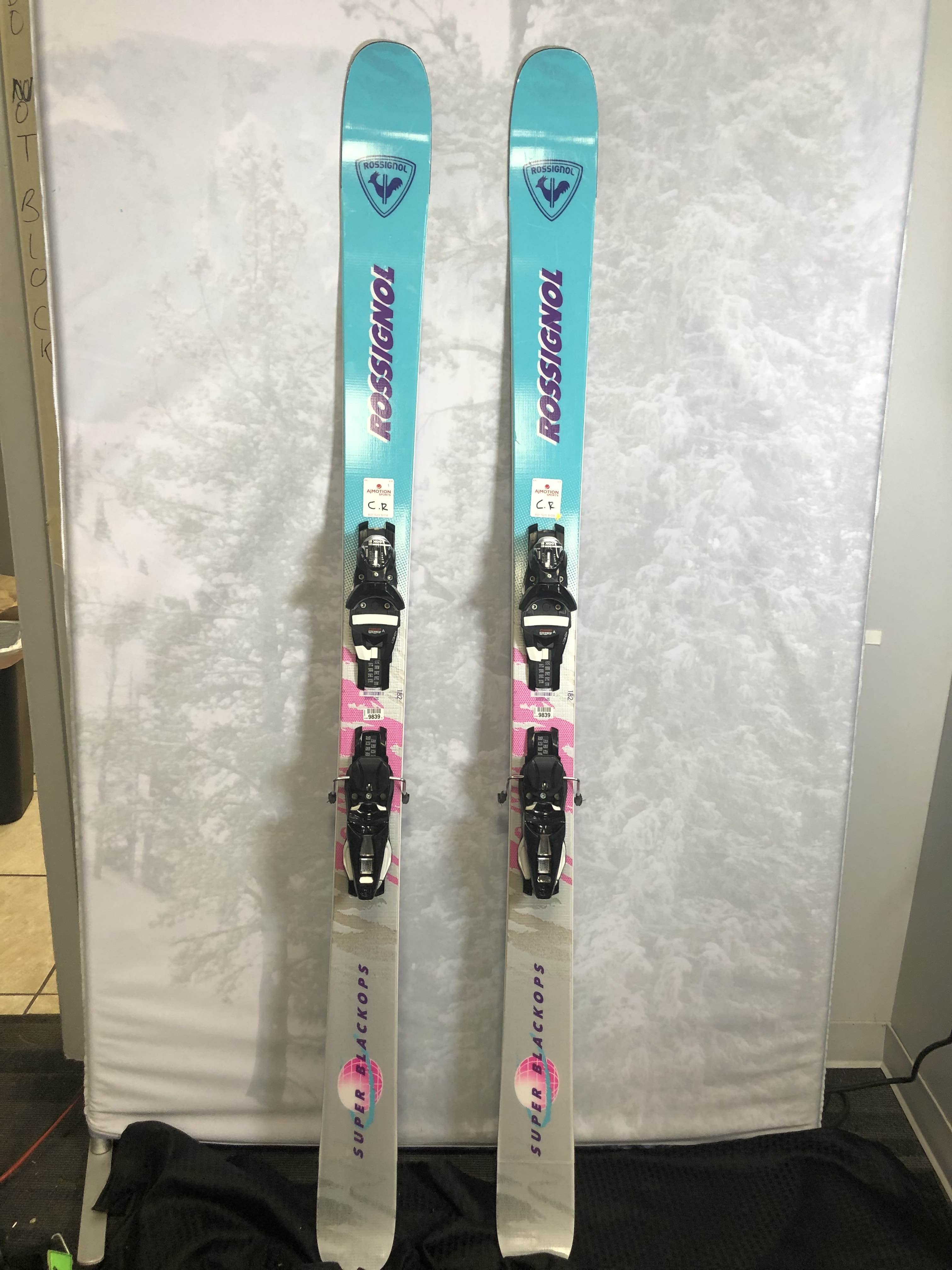 Used Rossignol Super Blackops 98 182cm Skis w/ Look Nx 12 Binding