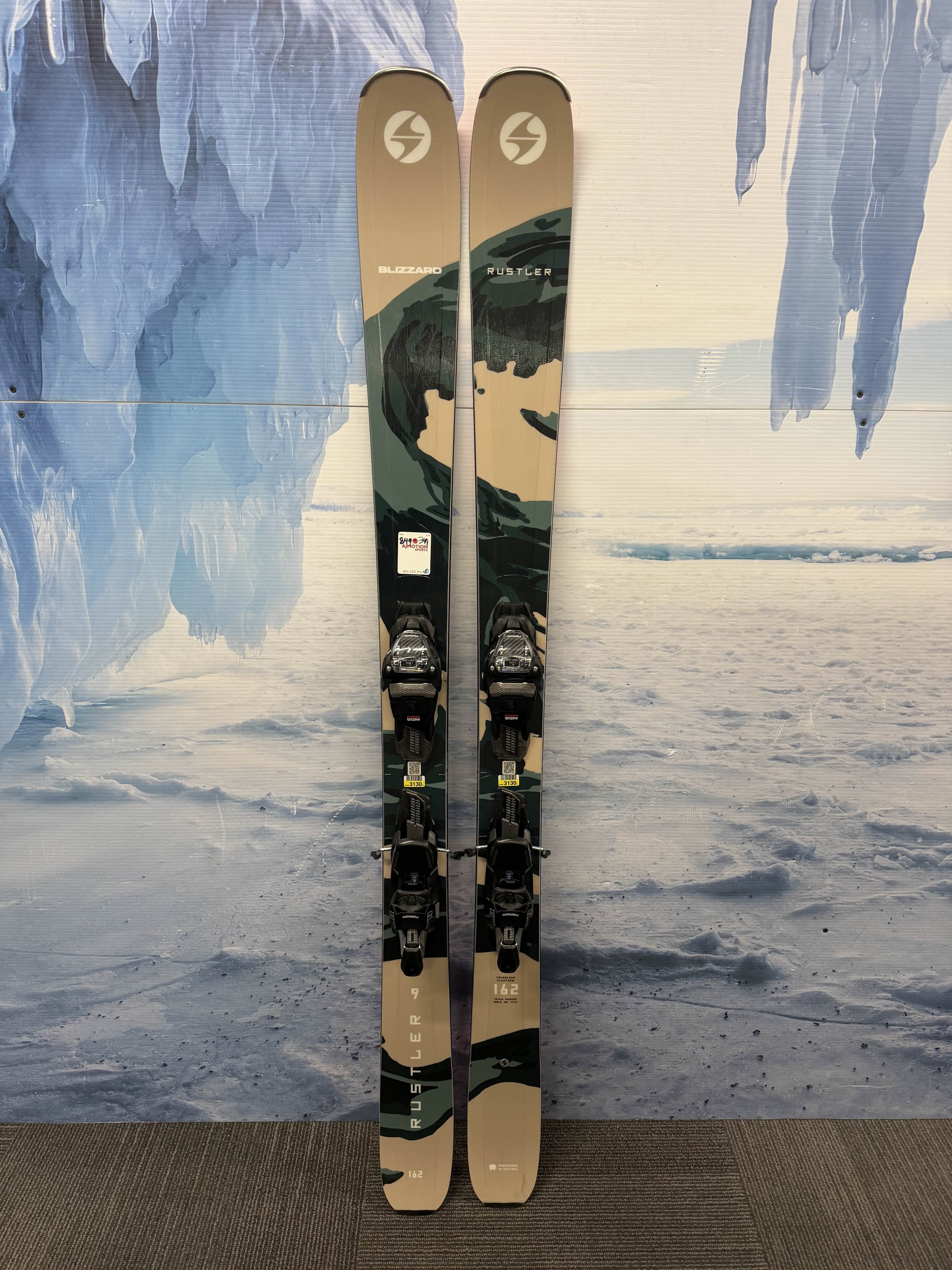 New Blizzard Rustler 9 162cm Skis w/ Marker TCX 11 Bindings