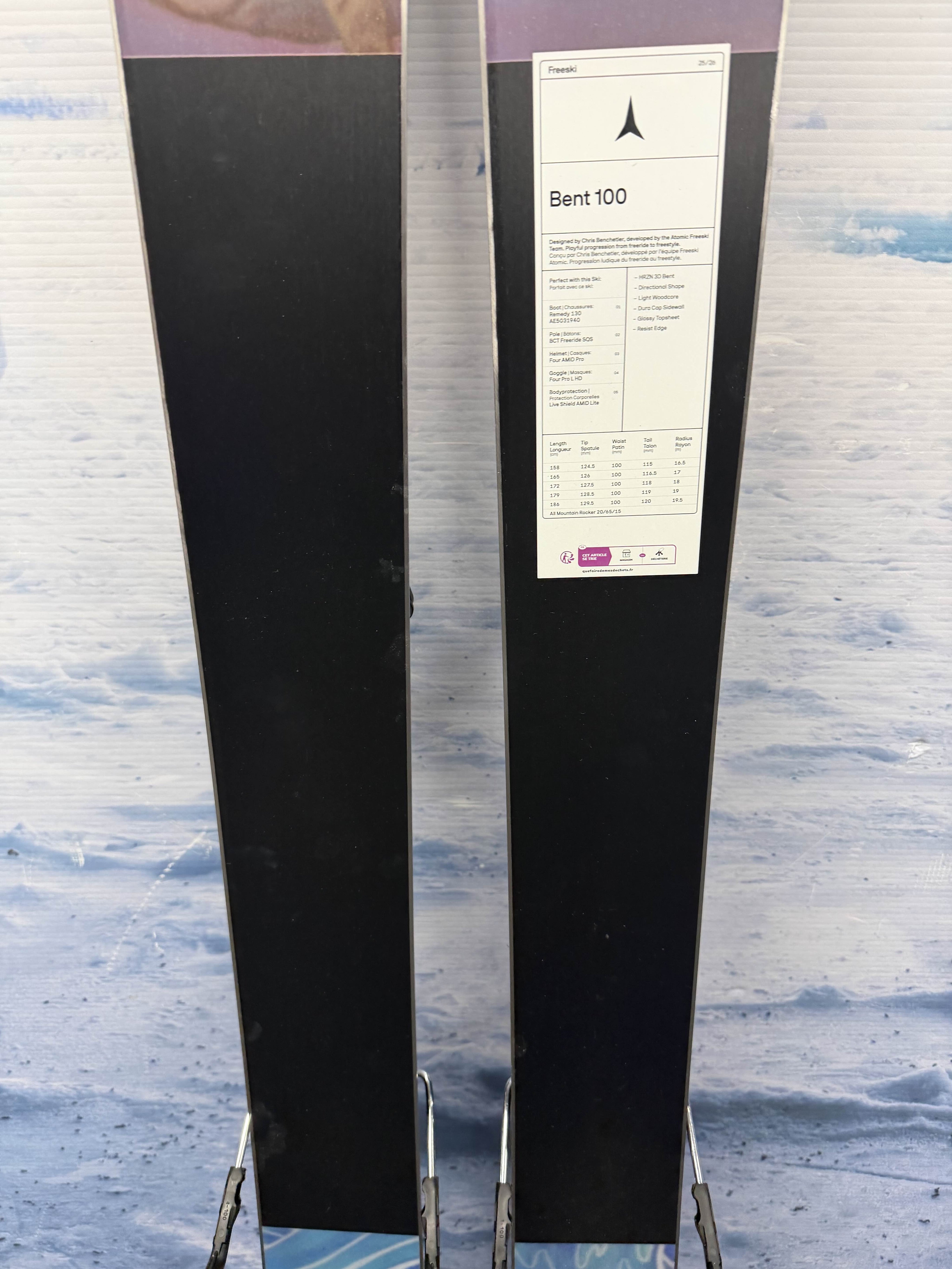 New Atomic Bent 100 158cm Skis w/ Atomic Strive 11 Bindings
