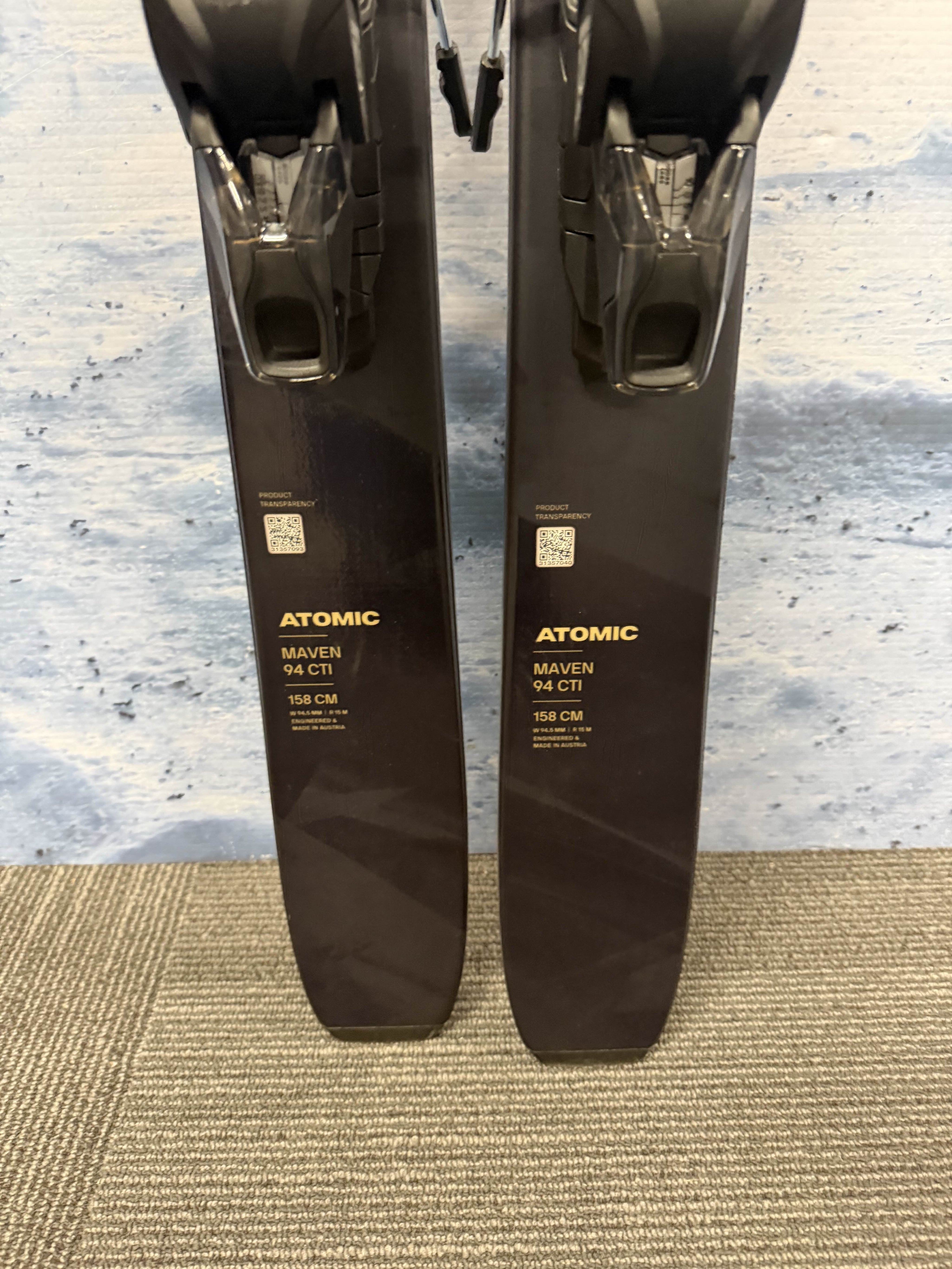 New Atomic Maven 94 CTI 158cm Skis w/ Atomic Strive 11 Bindings