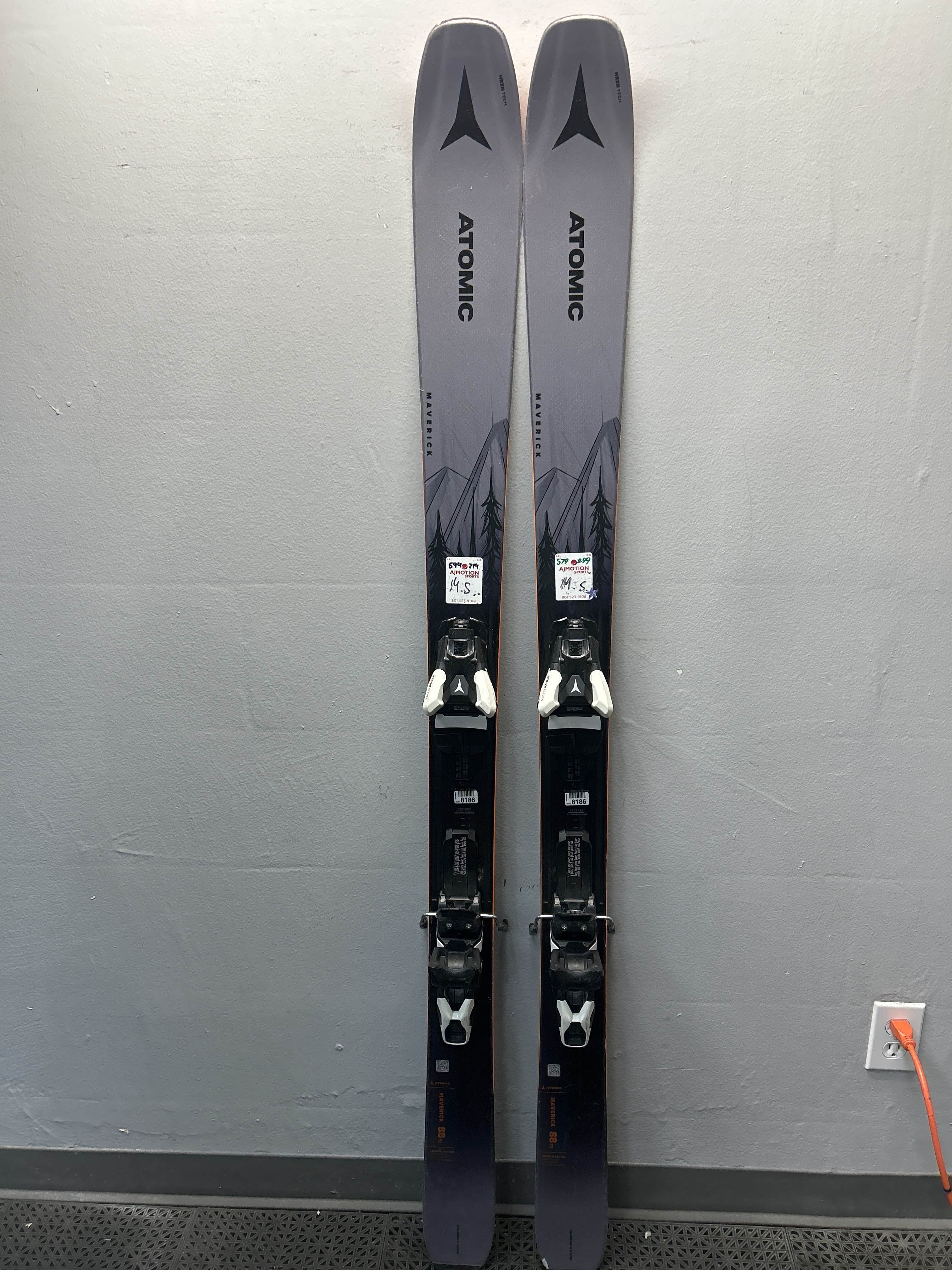 Used Atomic Maverick 88TI 161 cm Skis w/ Atomic Strive 11 Adjustable Binding