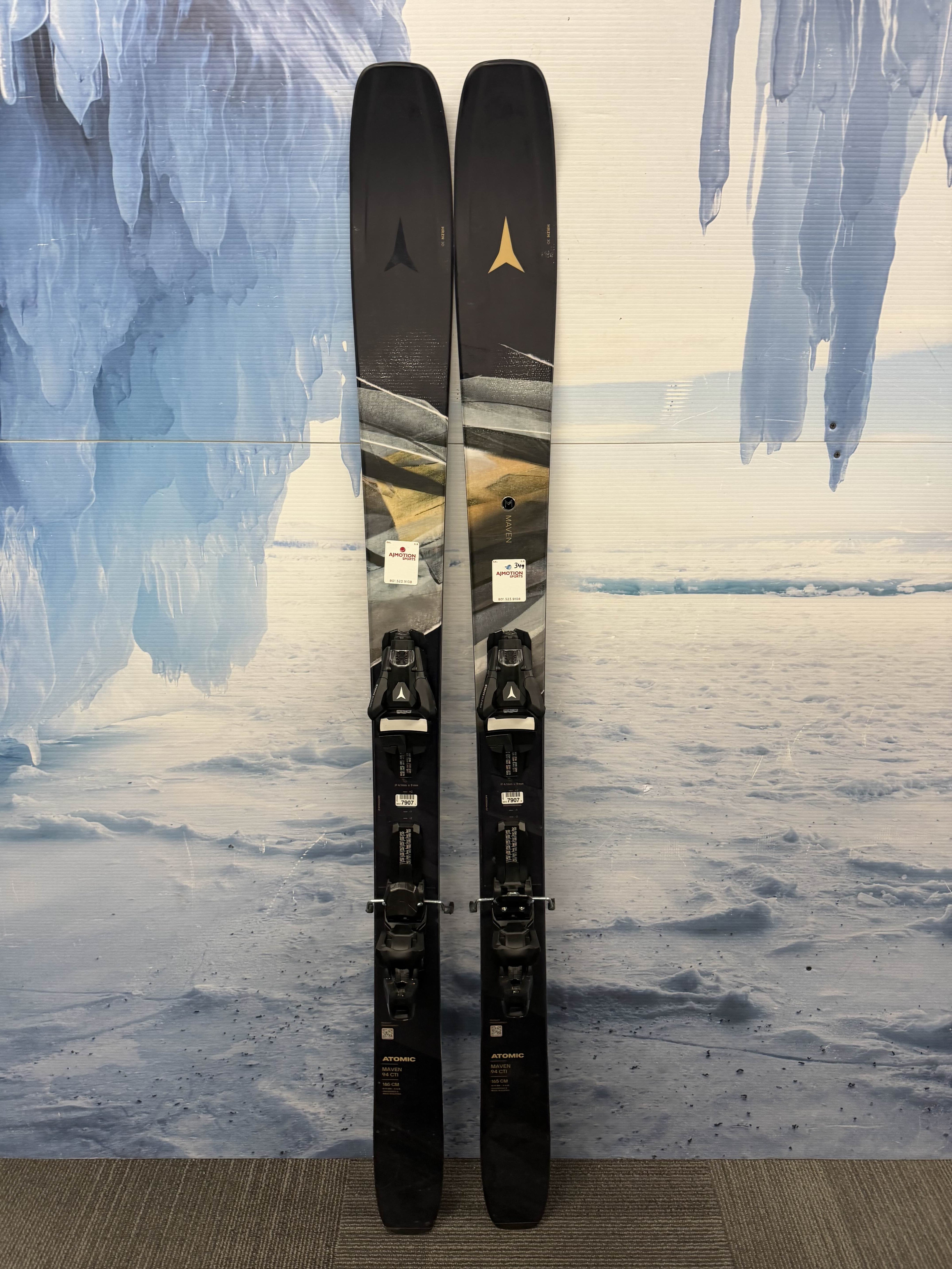 New Atomic Maven 94 CTI 165cm Skis w/ Atomic Strive 11 Bindings