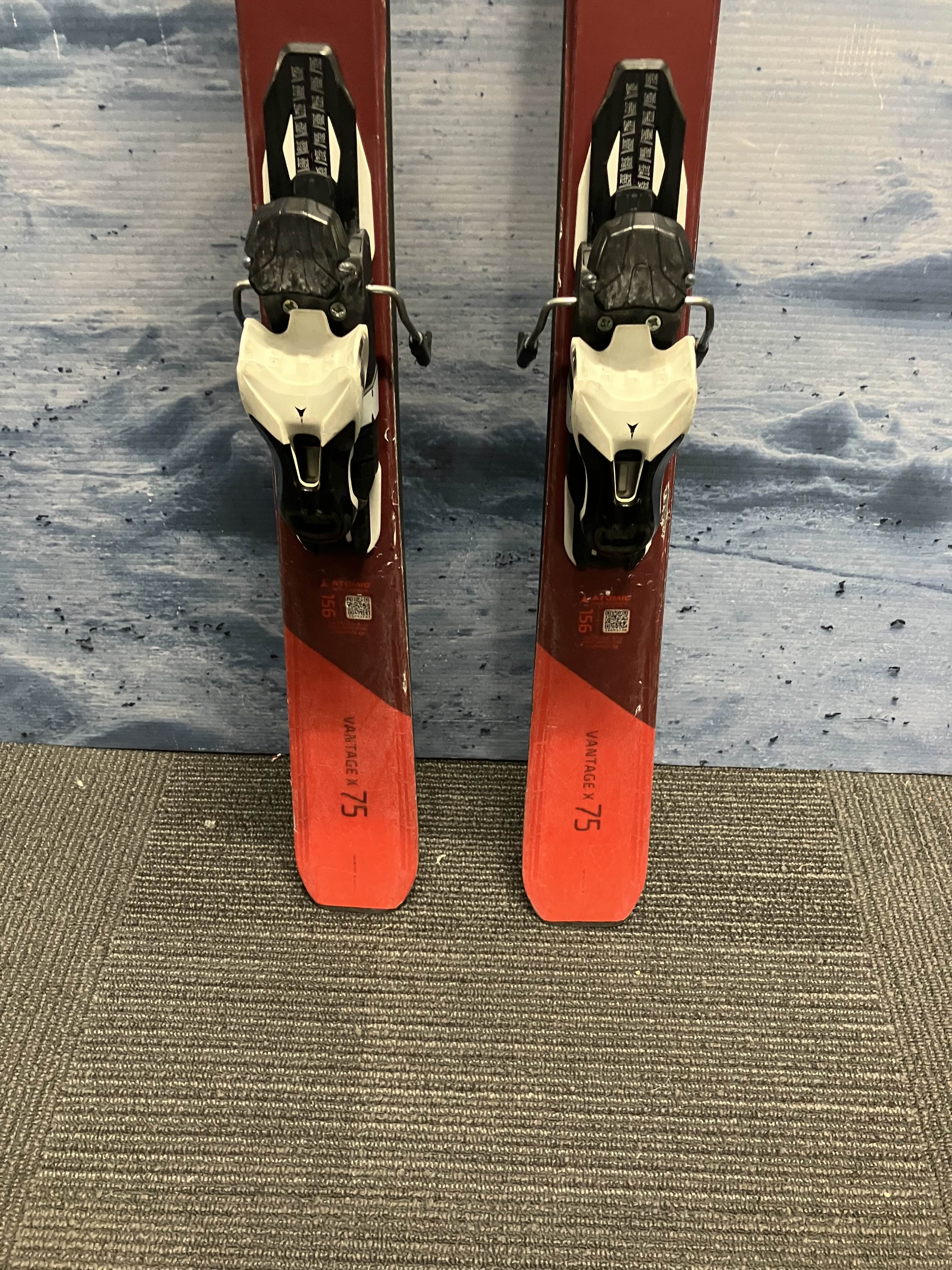 Used Atomic Vantage X 75 156cm Skis w/ Atomic Lithium 10 Bindings