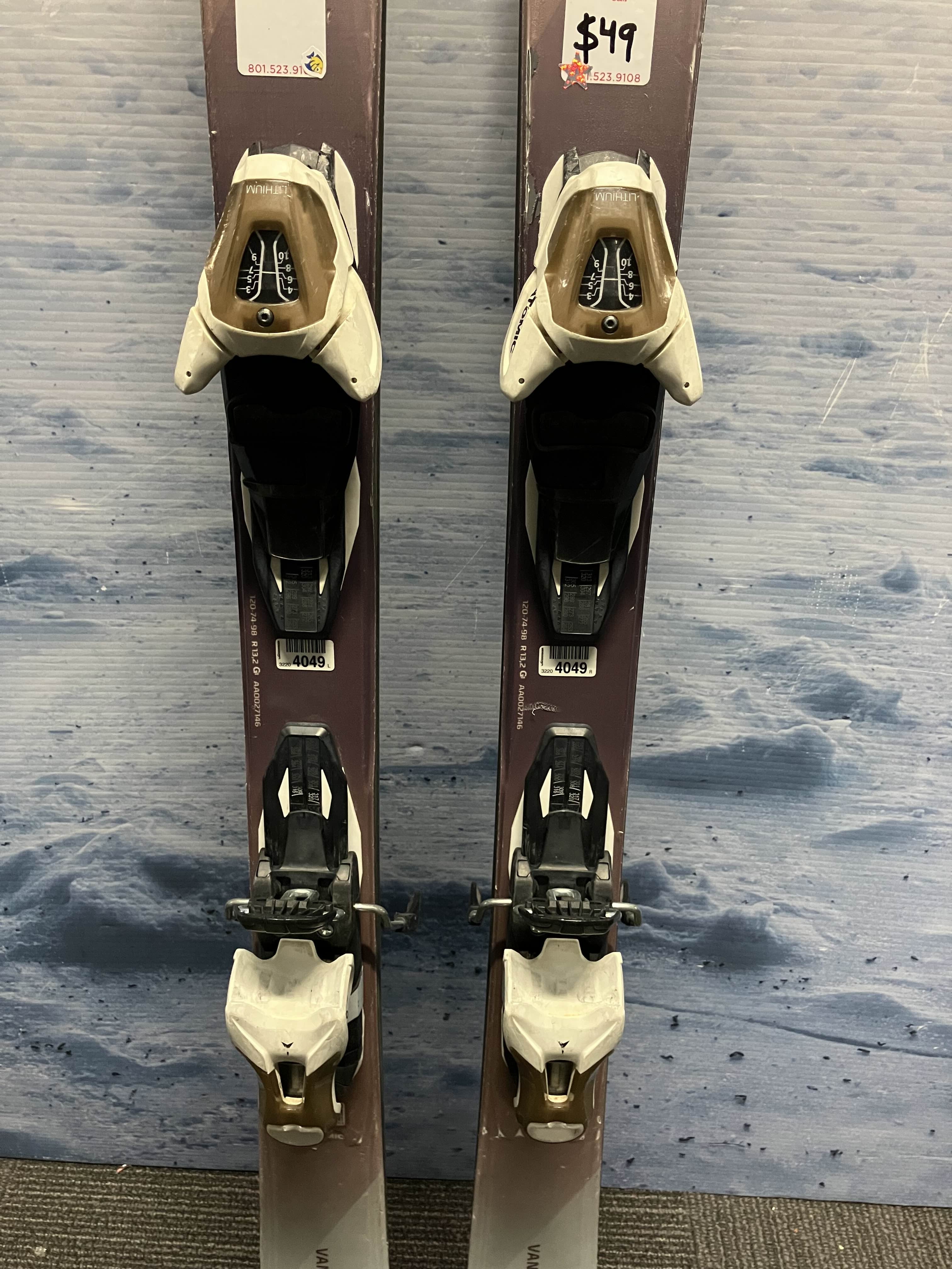 Used Atomic Vantage X 74 152cm Skis w/ Atomic Lithium 10 Bindings