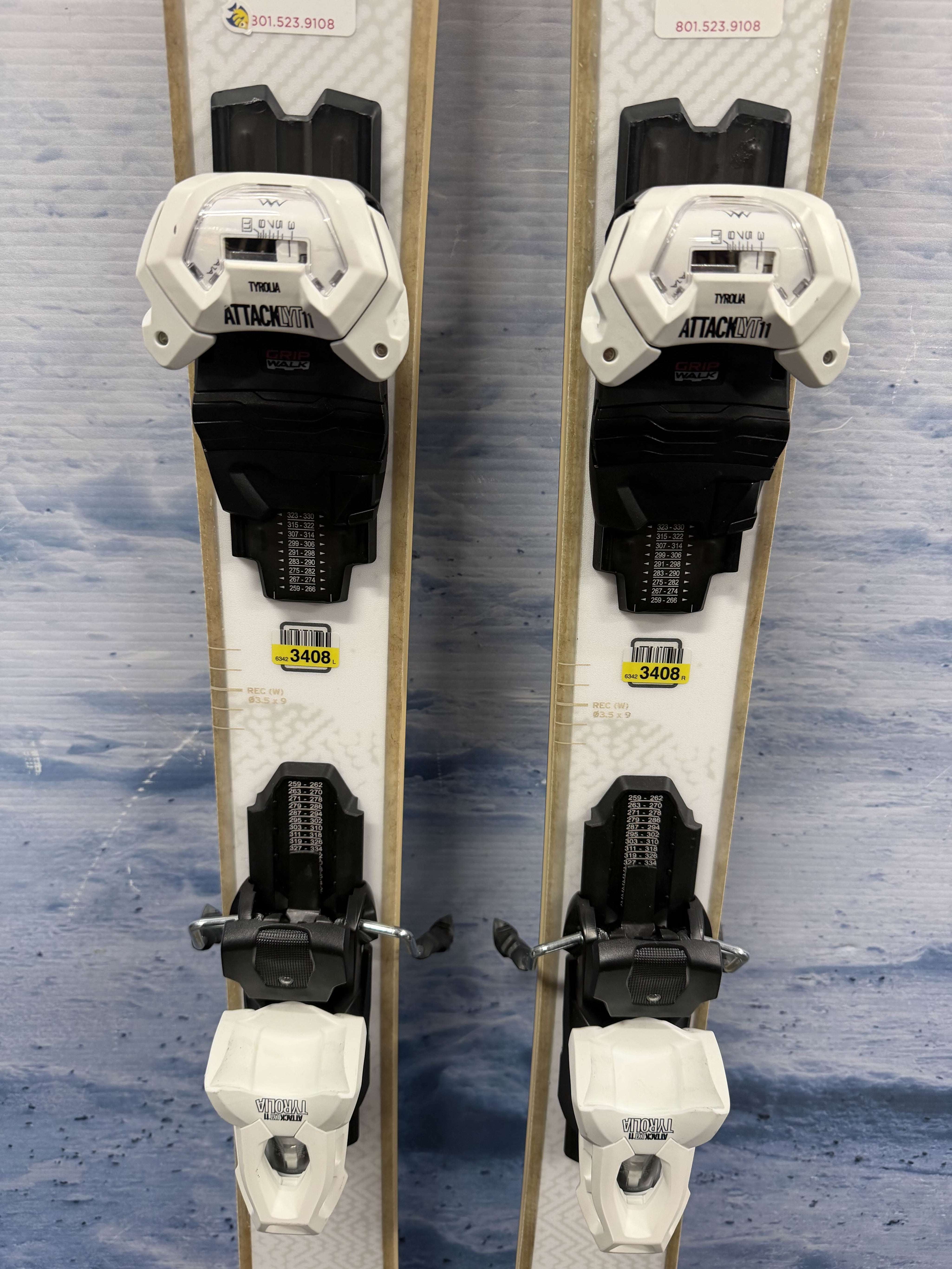 New Head Kore 93 Ti 156cm Skis w/ Tyrolia Attack LYT 11 Bindings