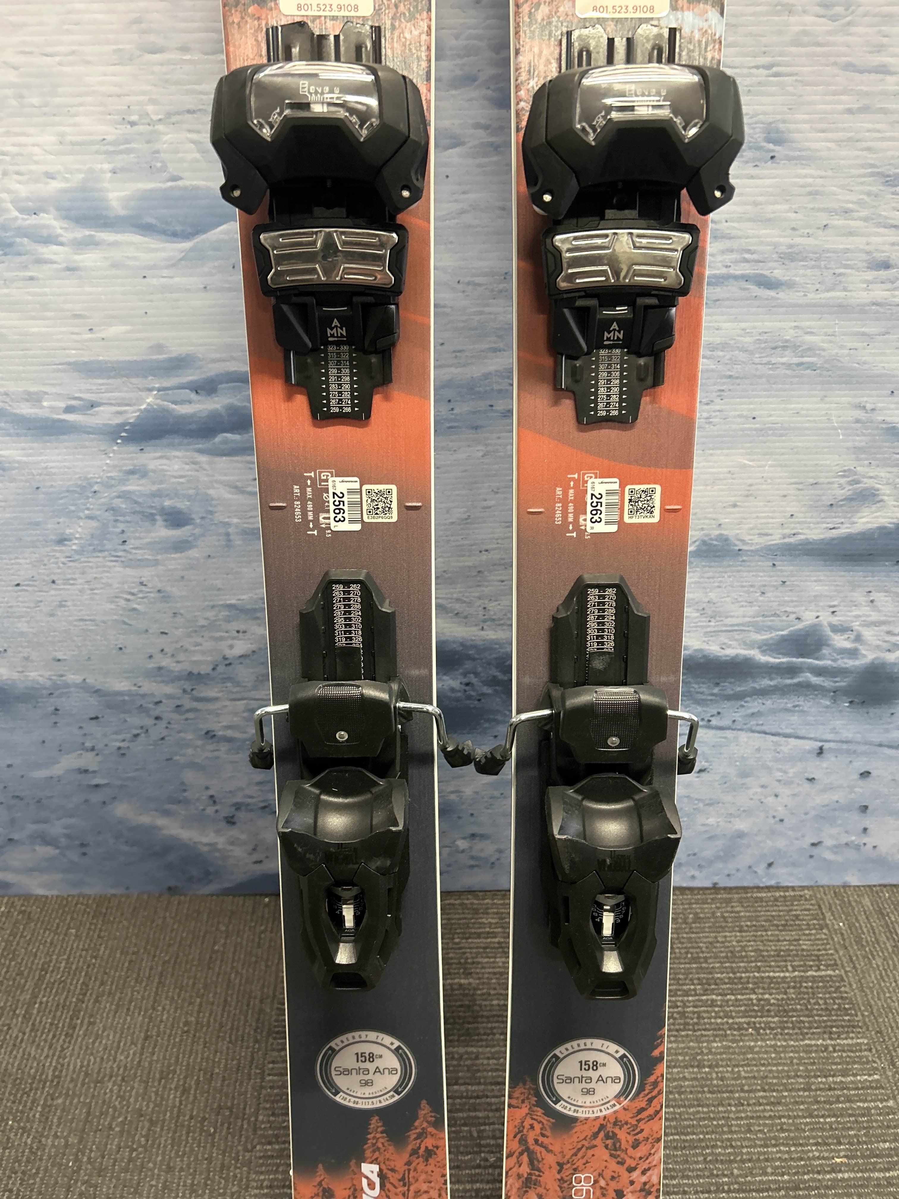 Used Nordica Santa Ana 98 158cm w/ Tyrolia Attack 11 Adjustable Bindings