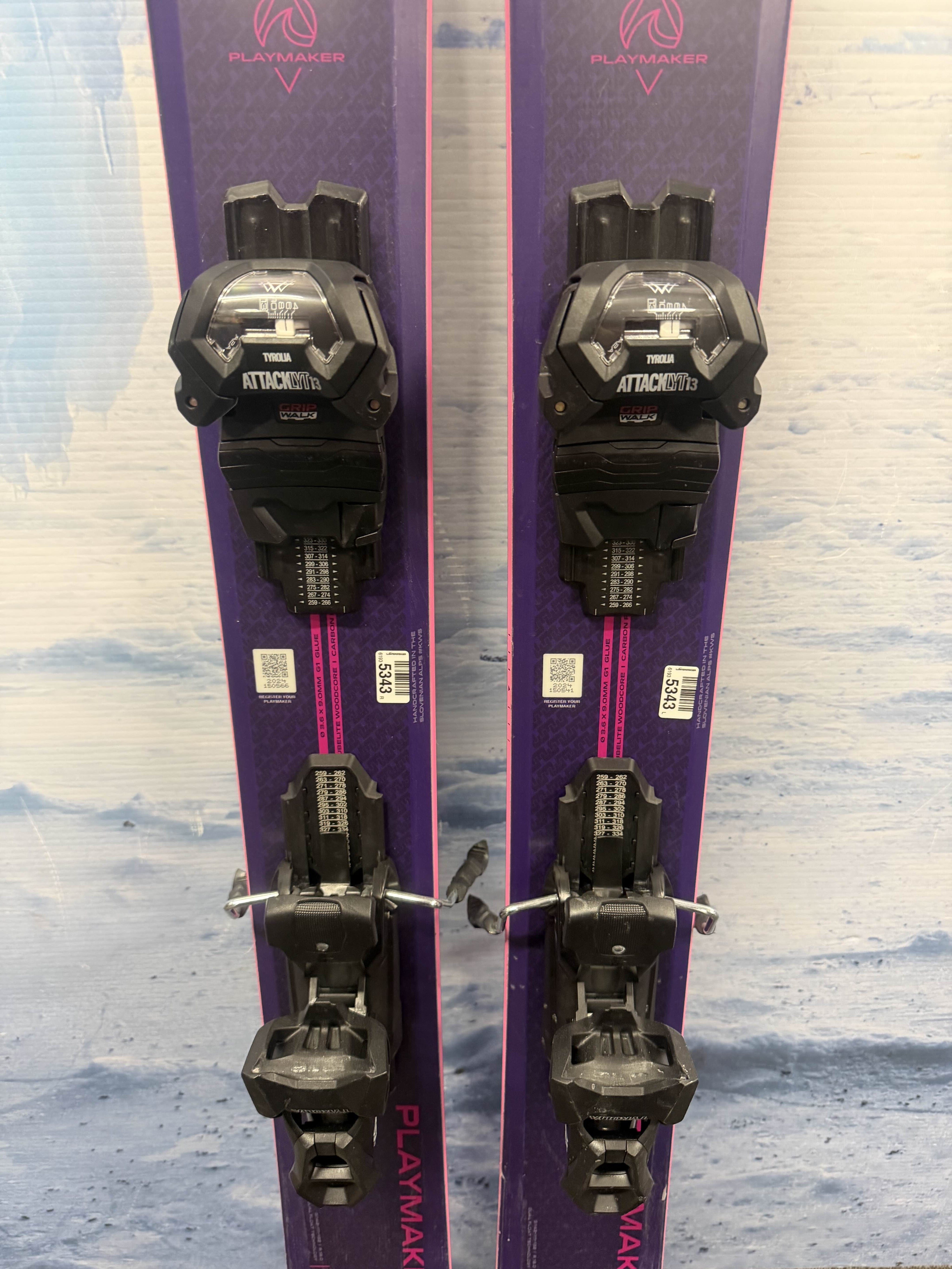 Lightly Used Elan Playmaker 111 172cm Skis w/ Tyrolia Attack LYT 13