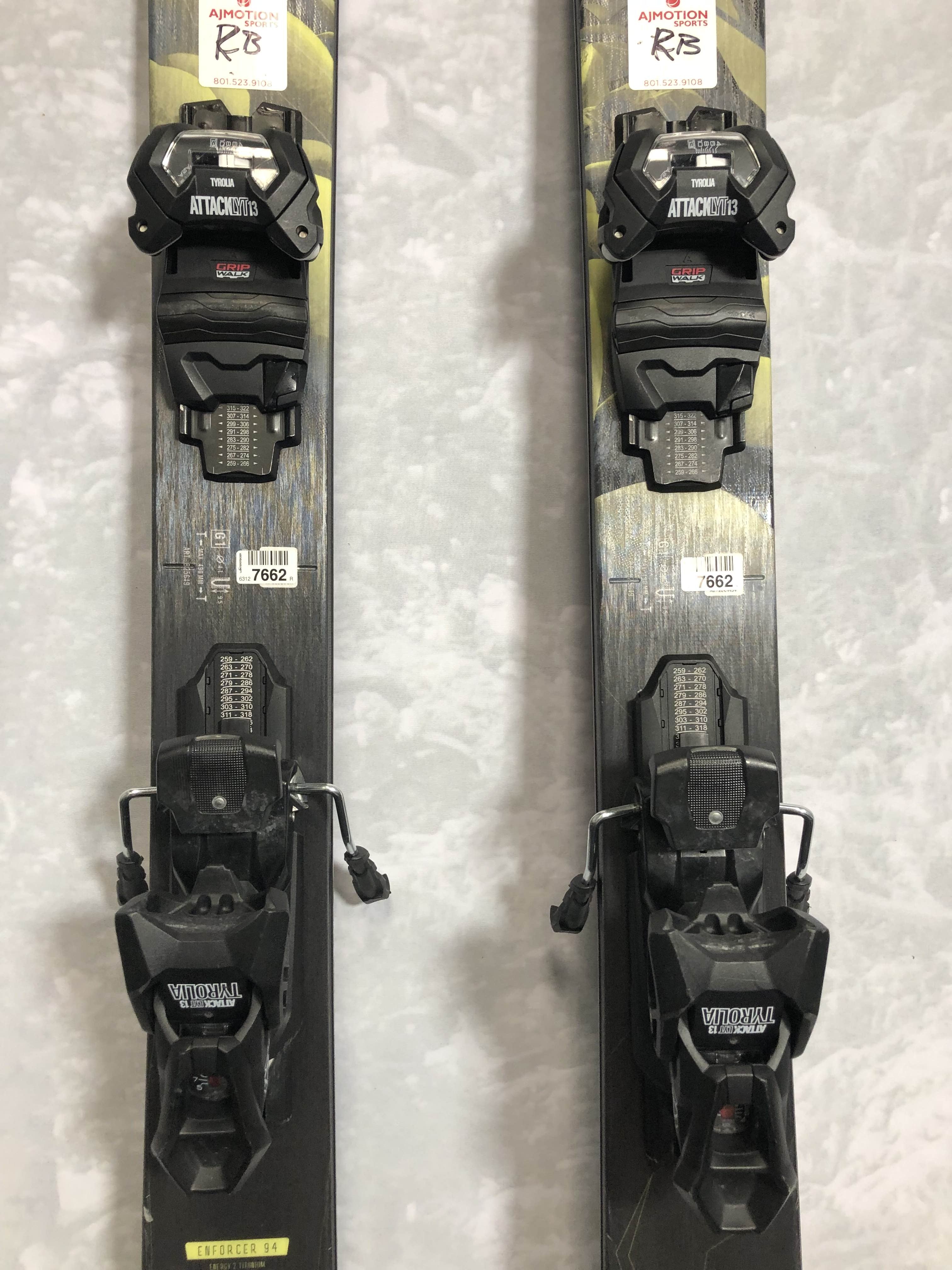 Used Nordica Enforcer 94 167cm w/ Tyrolia Attack 13 Bindings