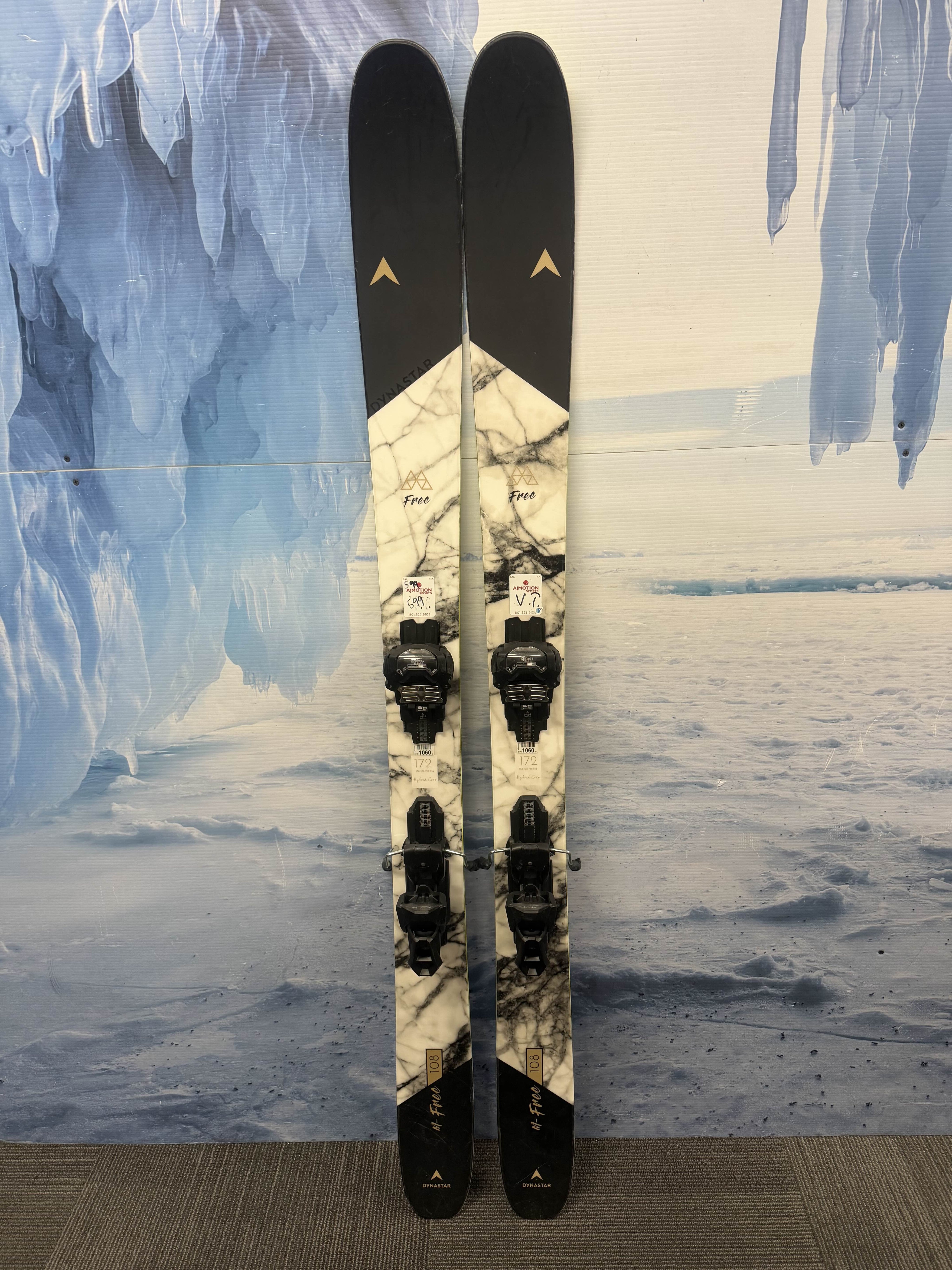 Lightly Used Dynastar M-Free 108 172cm Skis w/ Tyrolia Attack 14 Bindings