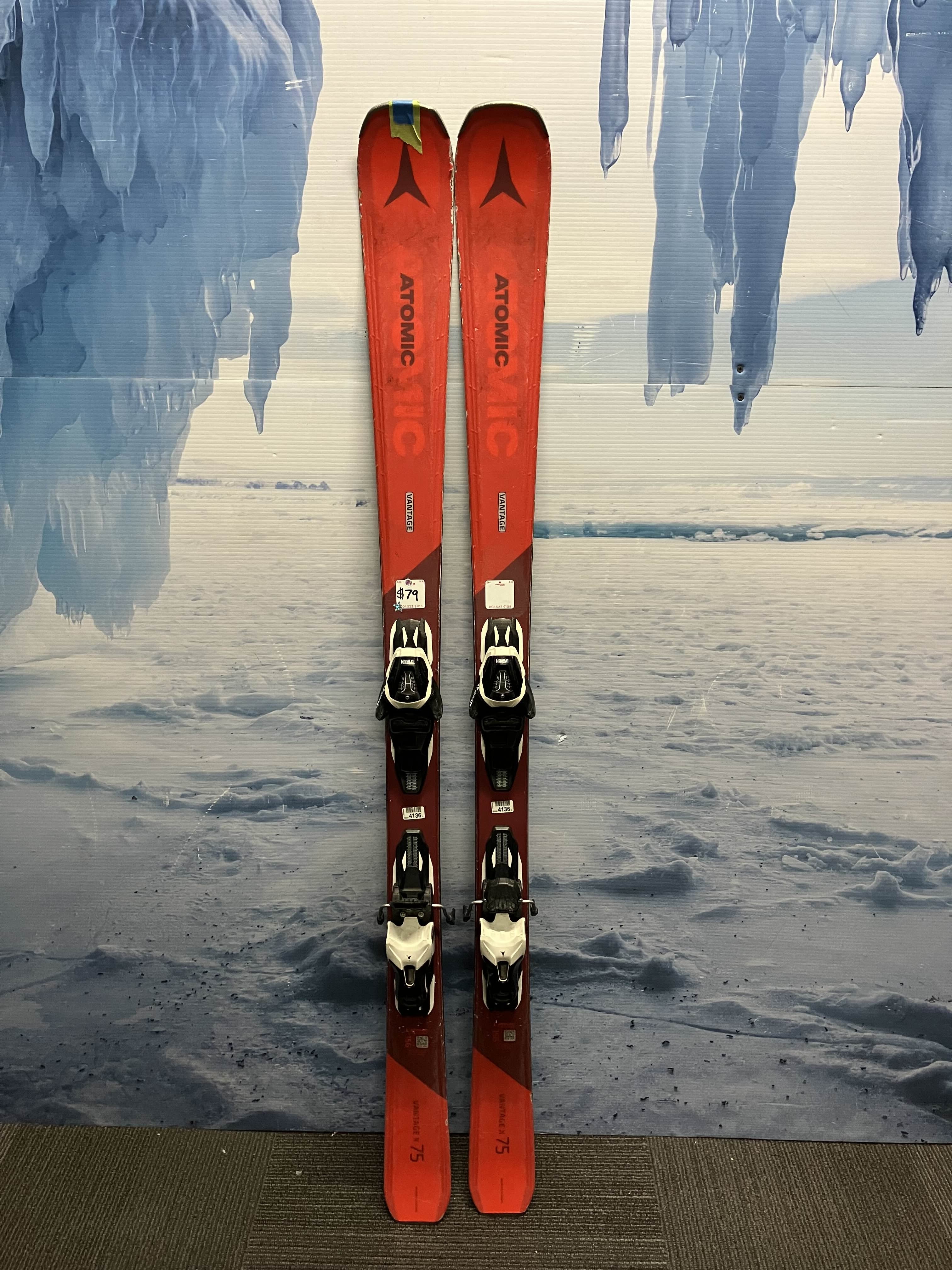 Used Atomic Vantage 75 156cm w/ Atomic Lithium 10 Adjustable Bindings