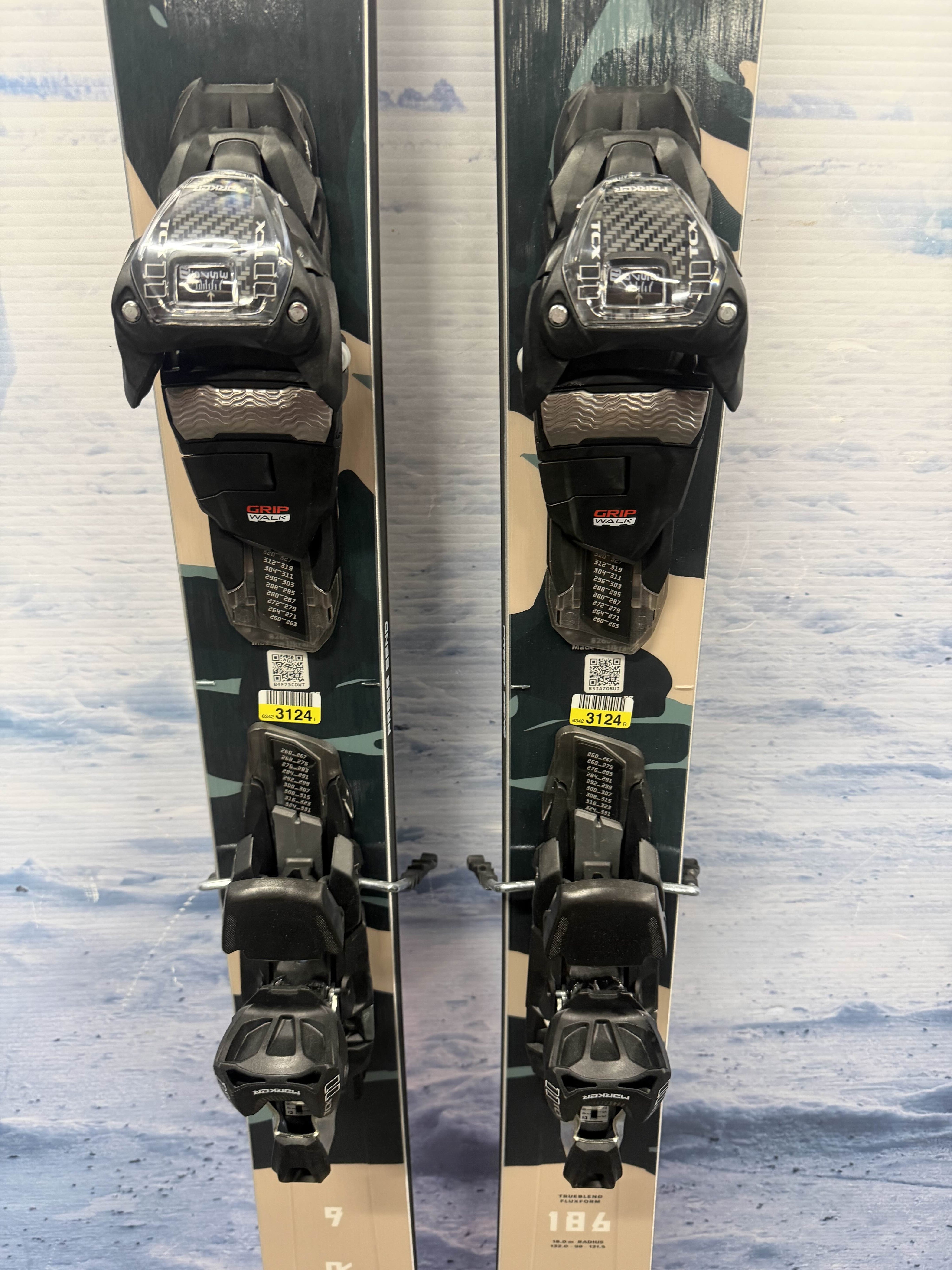New Blizzard Rustler 9 186cm Skis w/ Marker TCX 11 Bindings