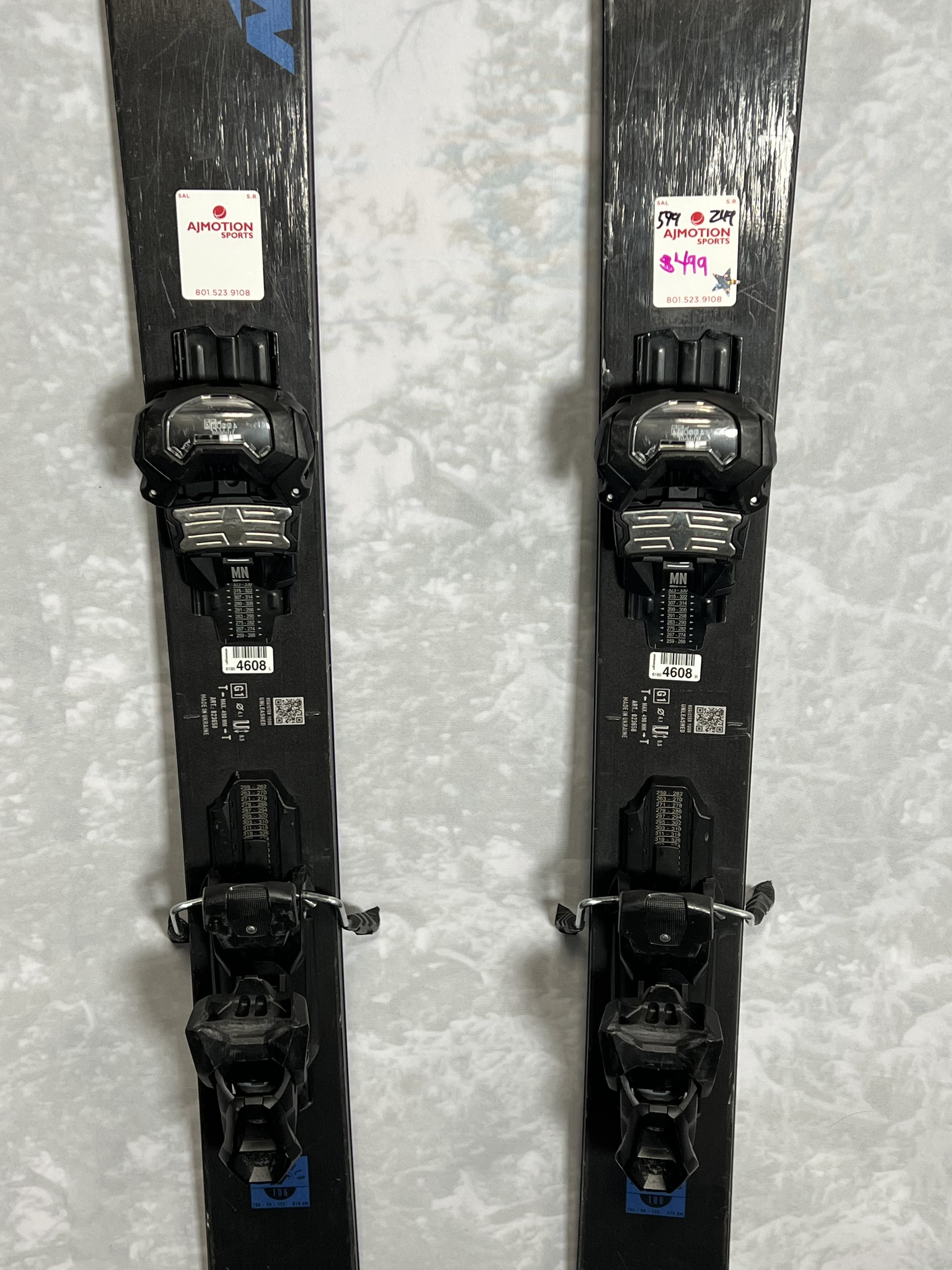 Used 2023 Nordica Unleashed 98 186cm Skis 2024 w/Tyrolia Attack 14 Demo Bindings