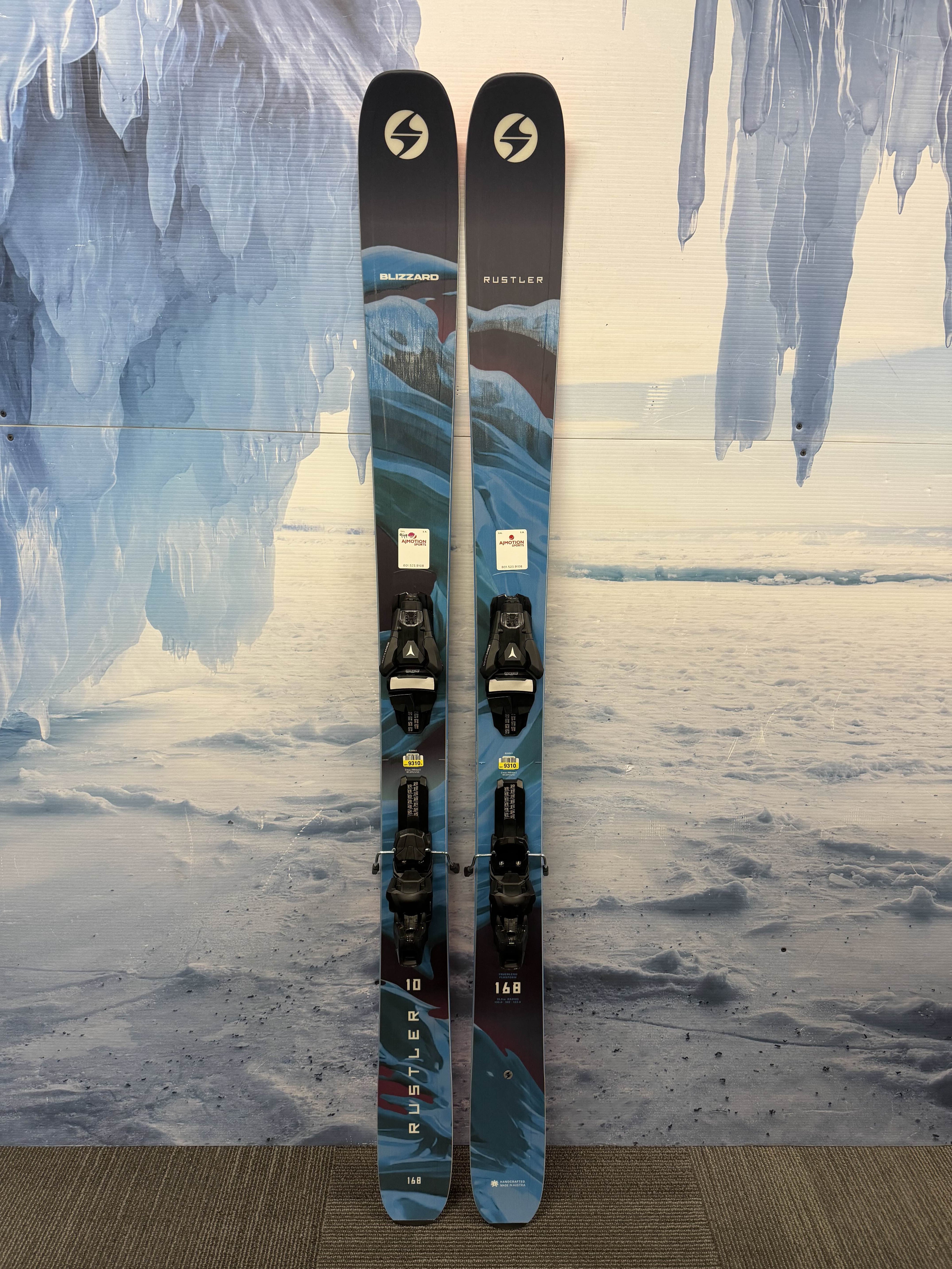 New Blizzard Rustler 10 168cm Skis w/ Atomic Strive 11 Bindings