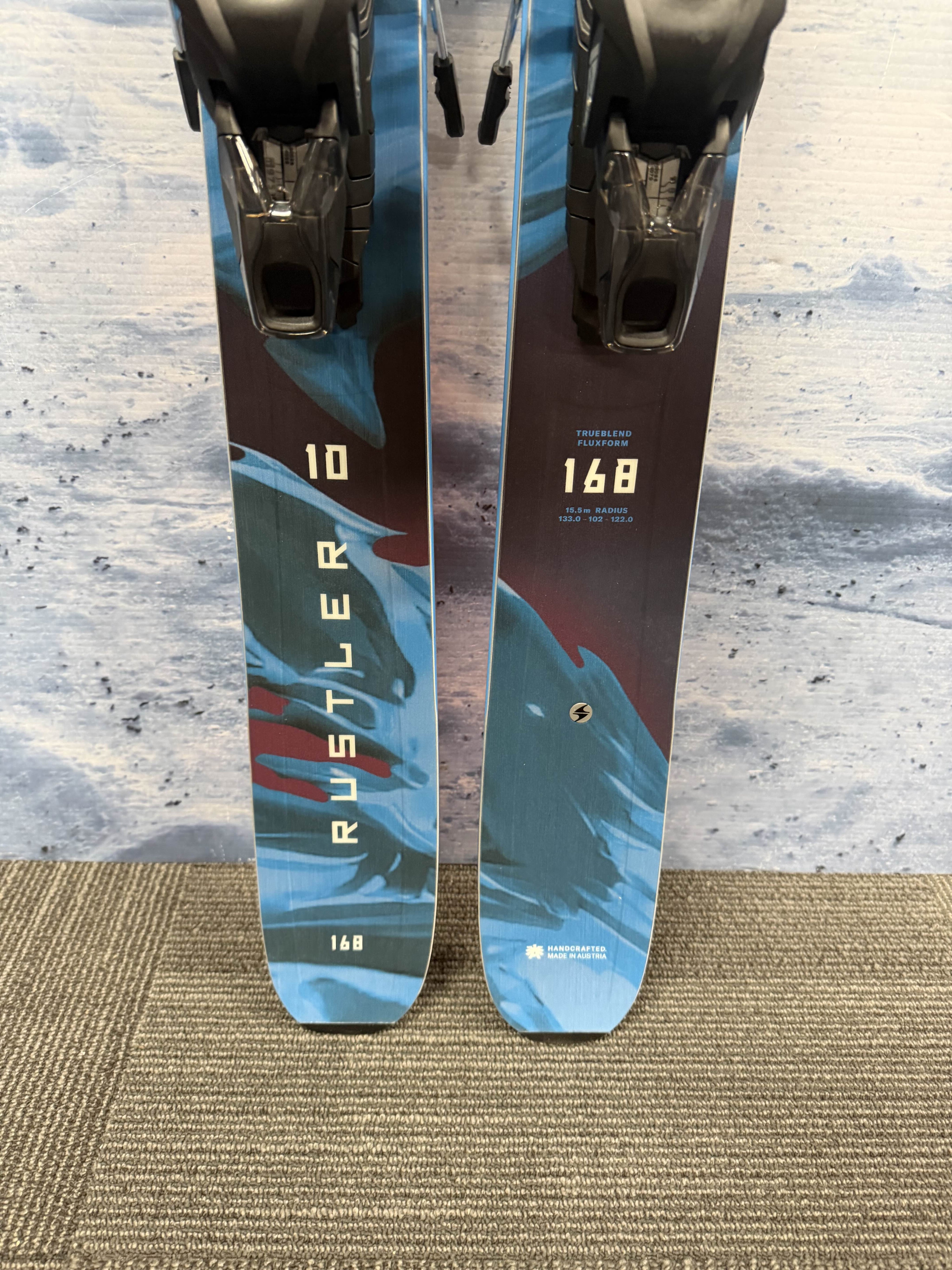 New Blizzard Rustler 10 168cm Skis w/ Atomic Strive 11 Bindings