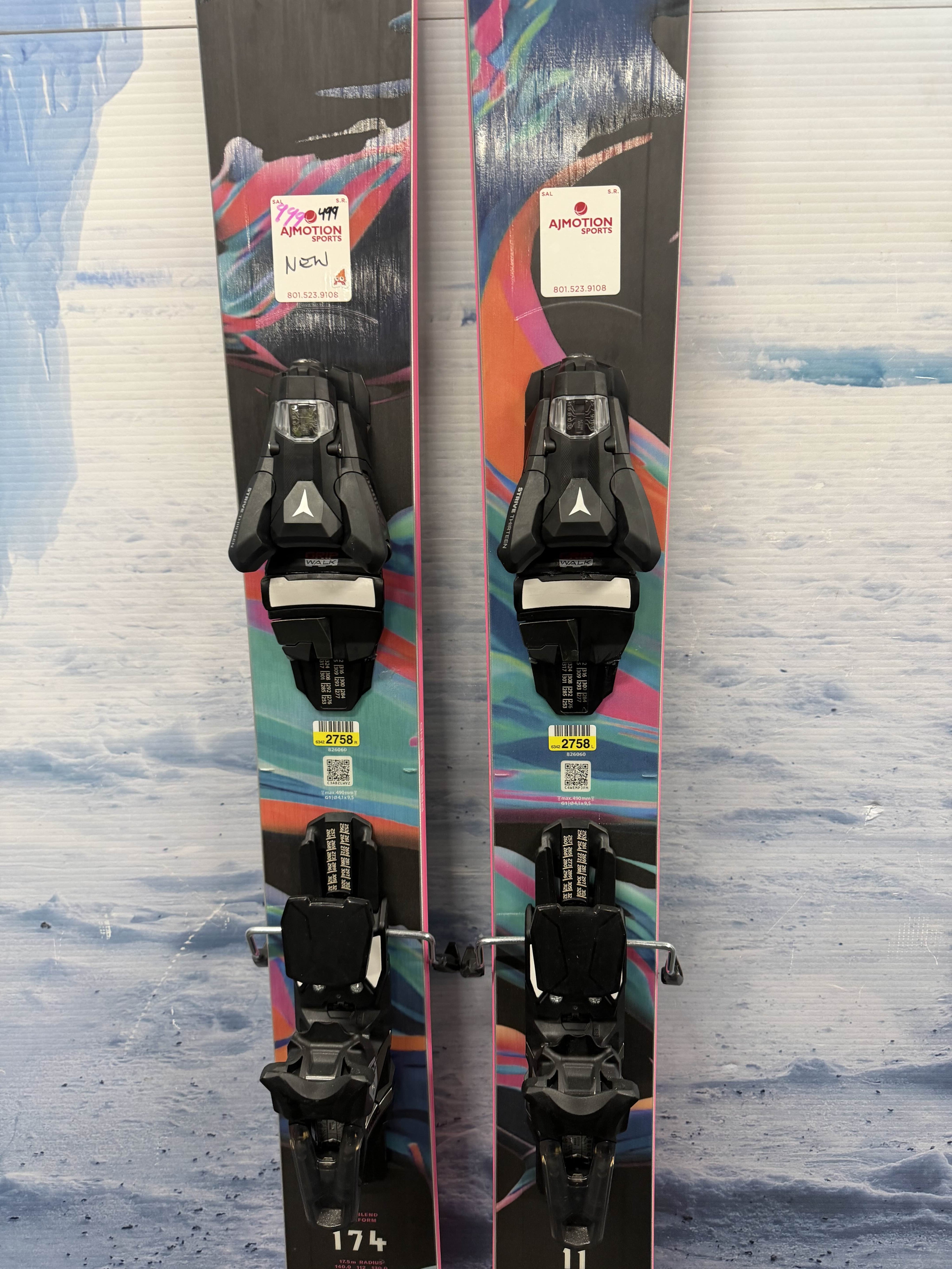 New Blizzard Rustler 11 174cm Skis w/ Atomic Strive 13 Bindings
