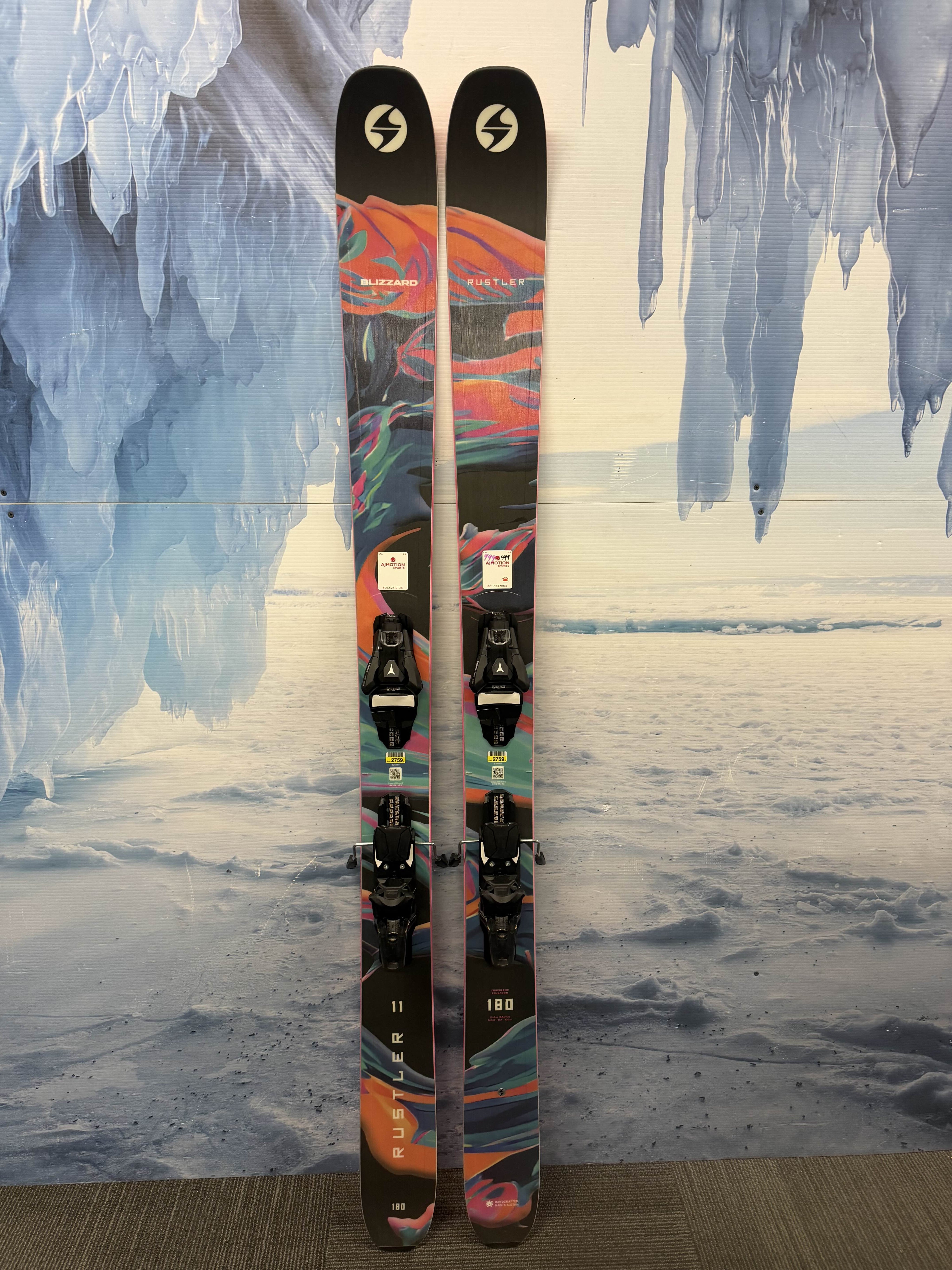 New Blizzard Rustler 11 180cm Skis w/ Atomic Strive 13 Bindings