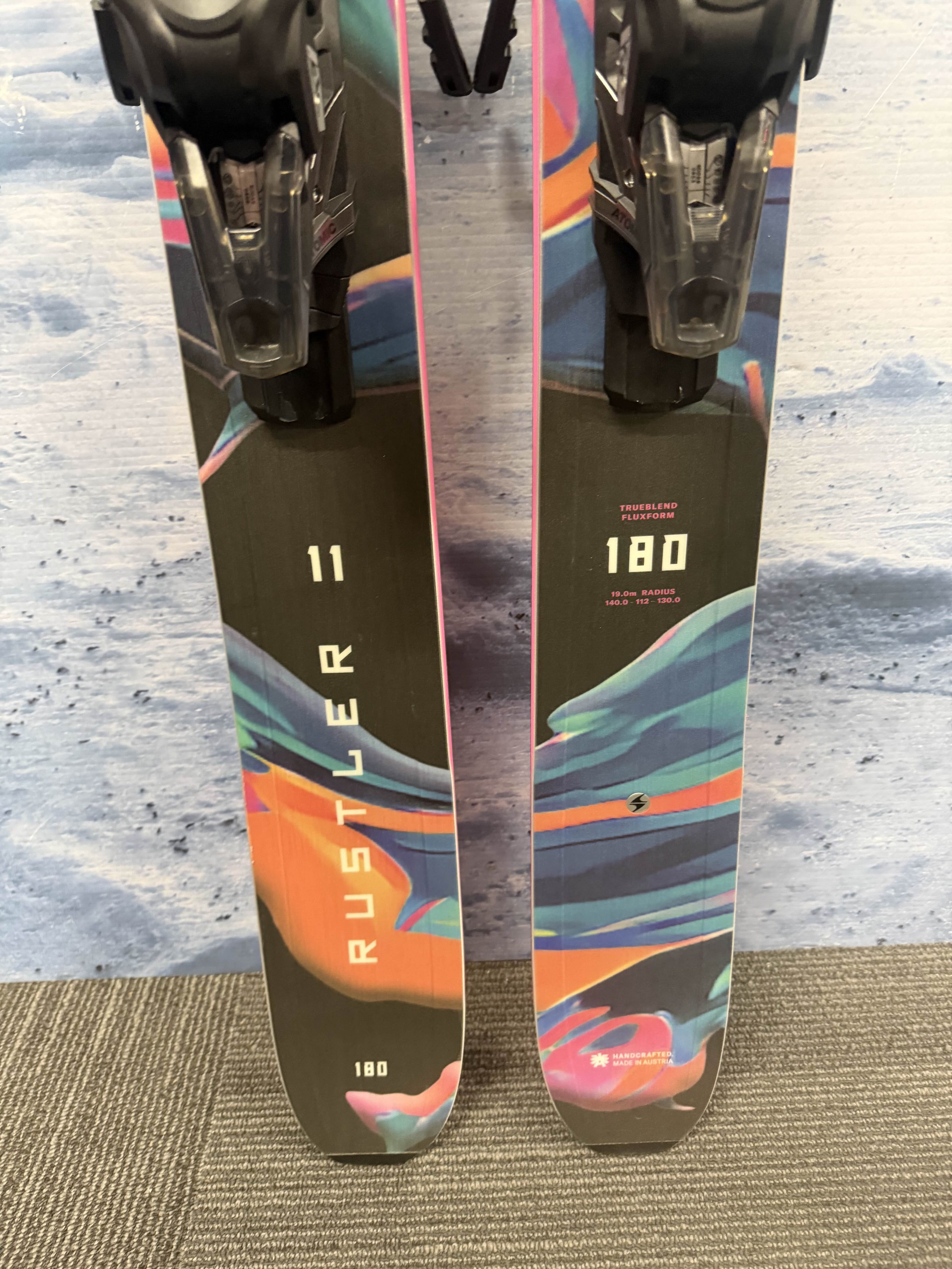 New Blizzard Rustler 11 180cm Skis w/ Atomic Strive 13 Bindings