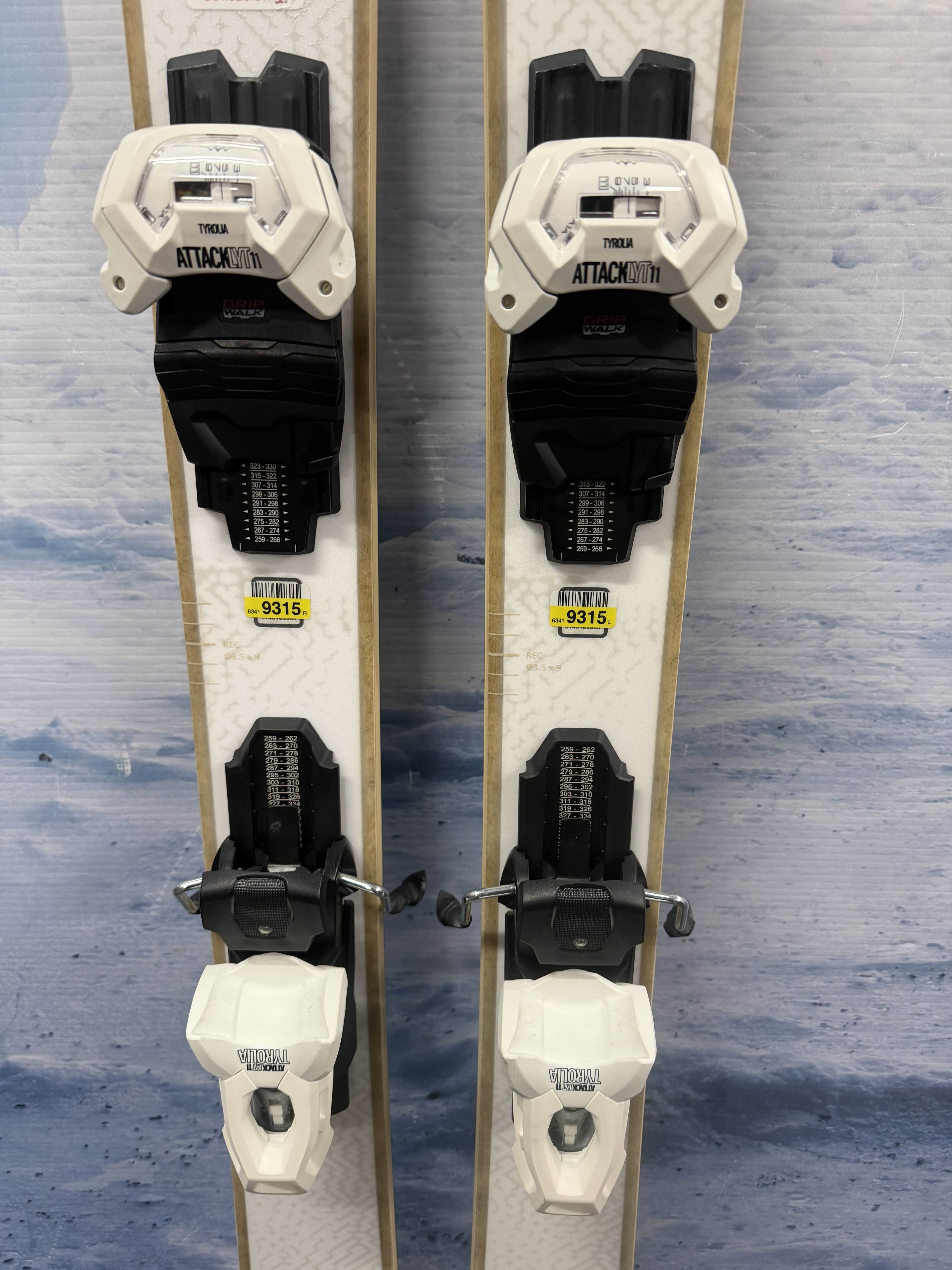 New Head Kore 93 Ti 163cm Skis w/ Tyrolia Attack LYT 11 Bindings
