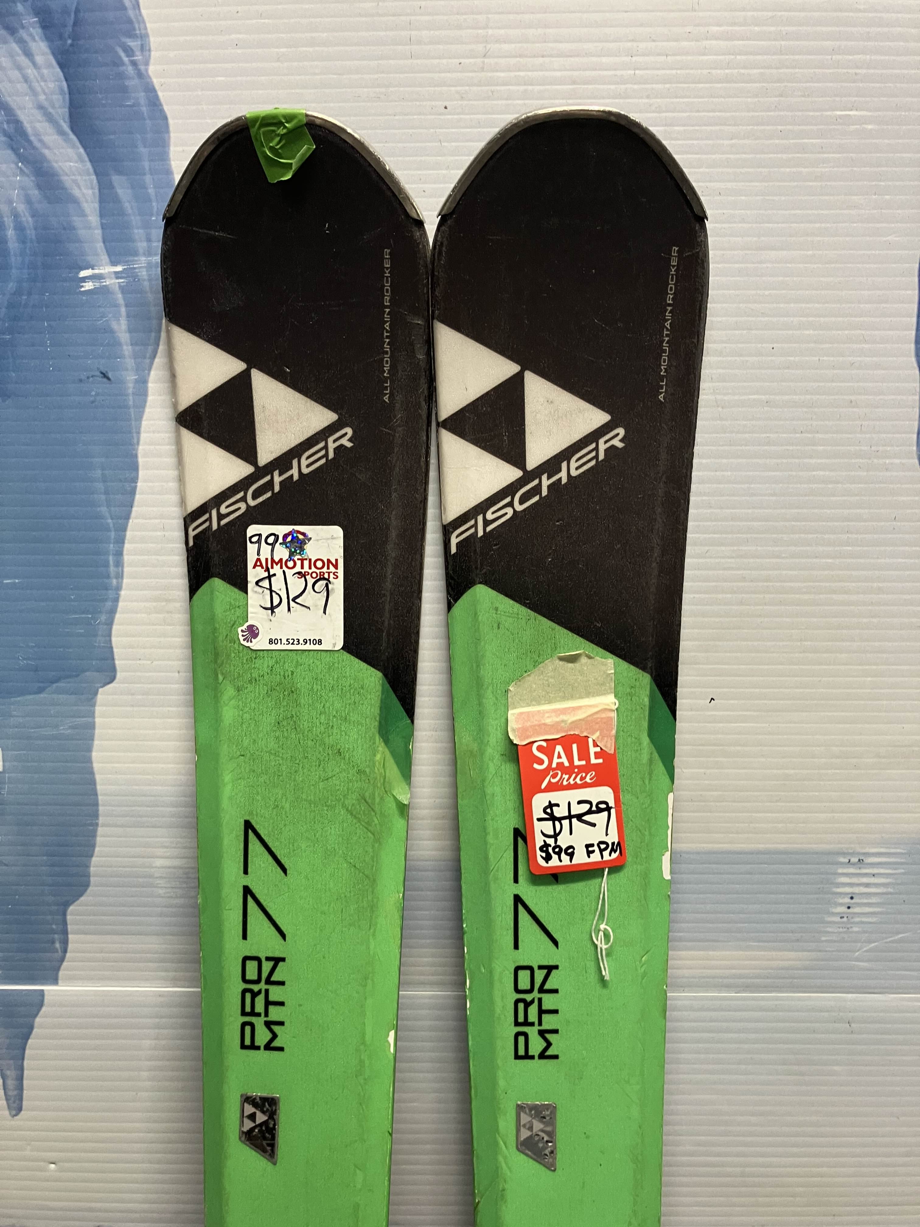Used Fischer Pro Mtn 77 164cm Skis w/ Fischer RS 11 Bindings
