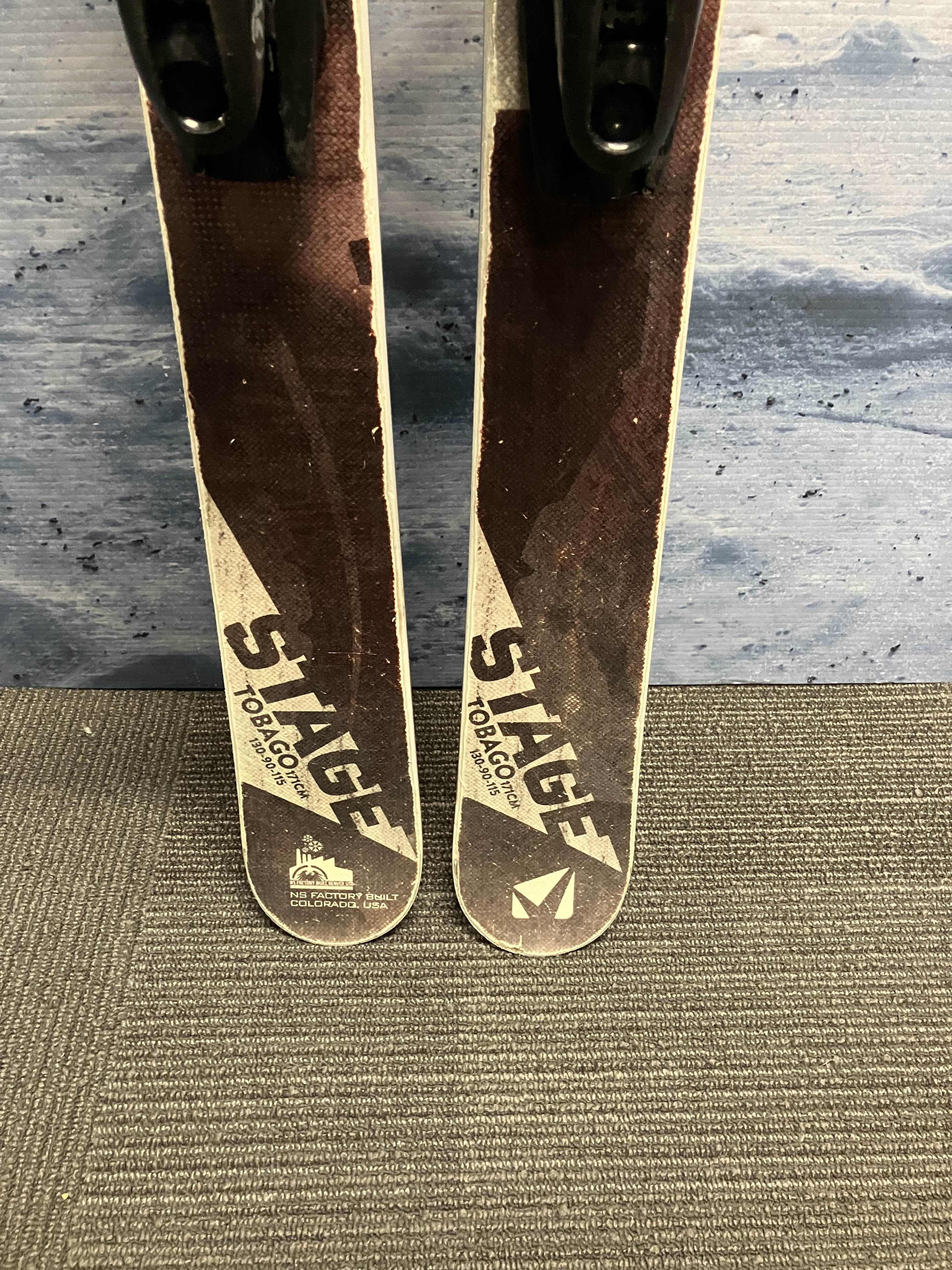 Used Never Summer STAGE Tobago 171cm Skis w/ Tyrolia SP 10 Bindings