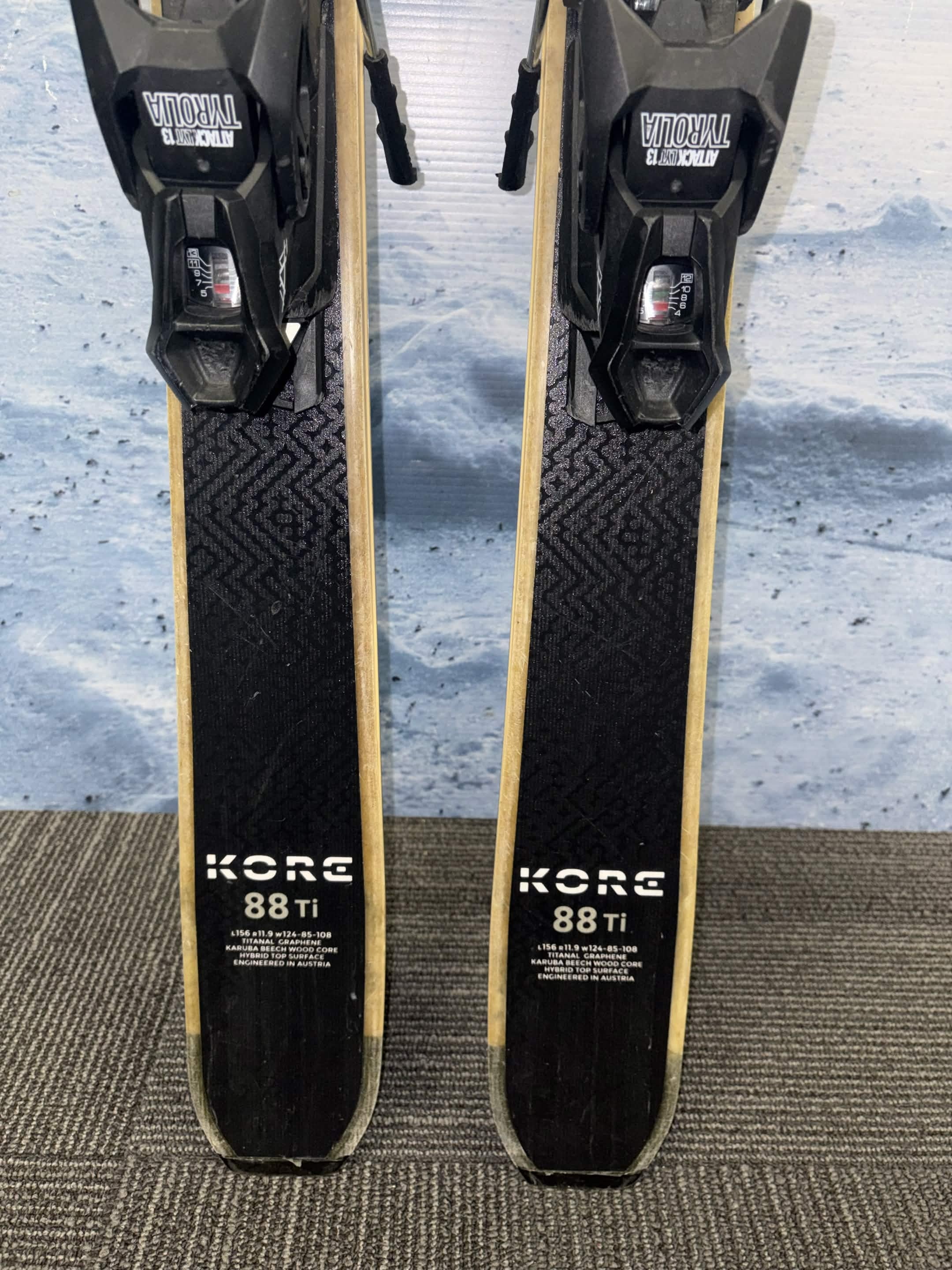 Head Kore 88 156cm Skis w/ FISCHER Attack 13 LYT Demo Binding - Used (2025)