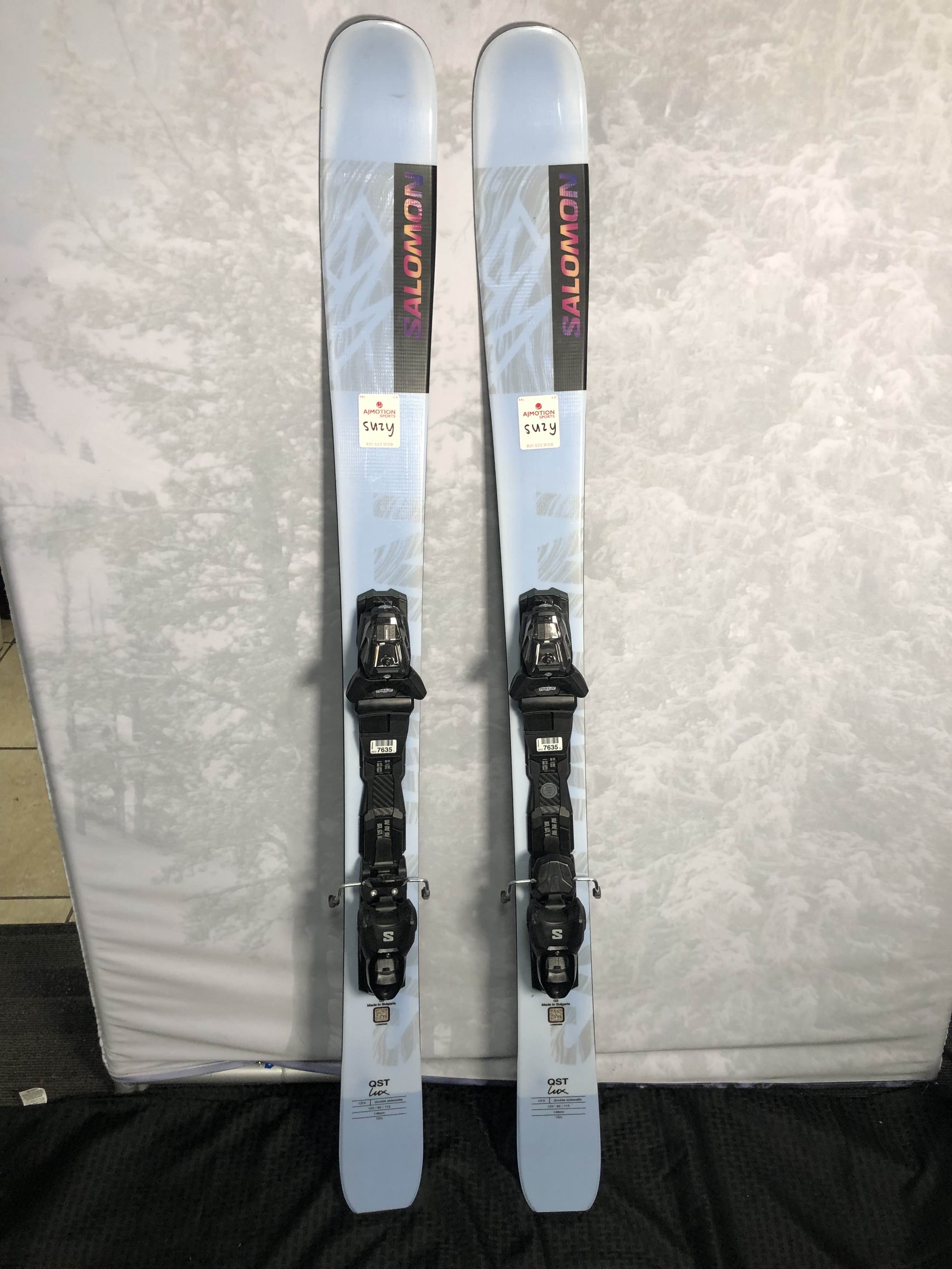 Used Salomon QST Lux 92 146CM Skis w/ adjustable Salomon M10 GW Binding