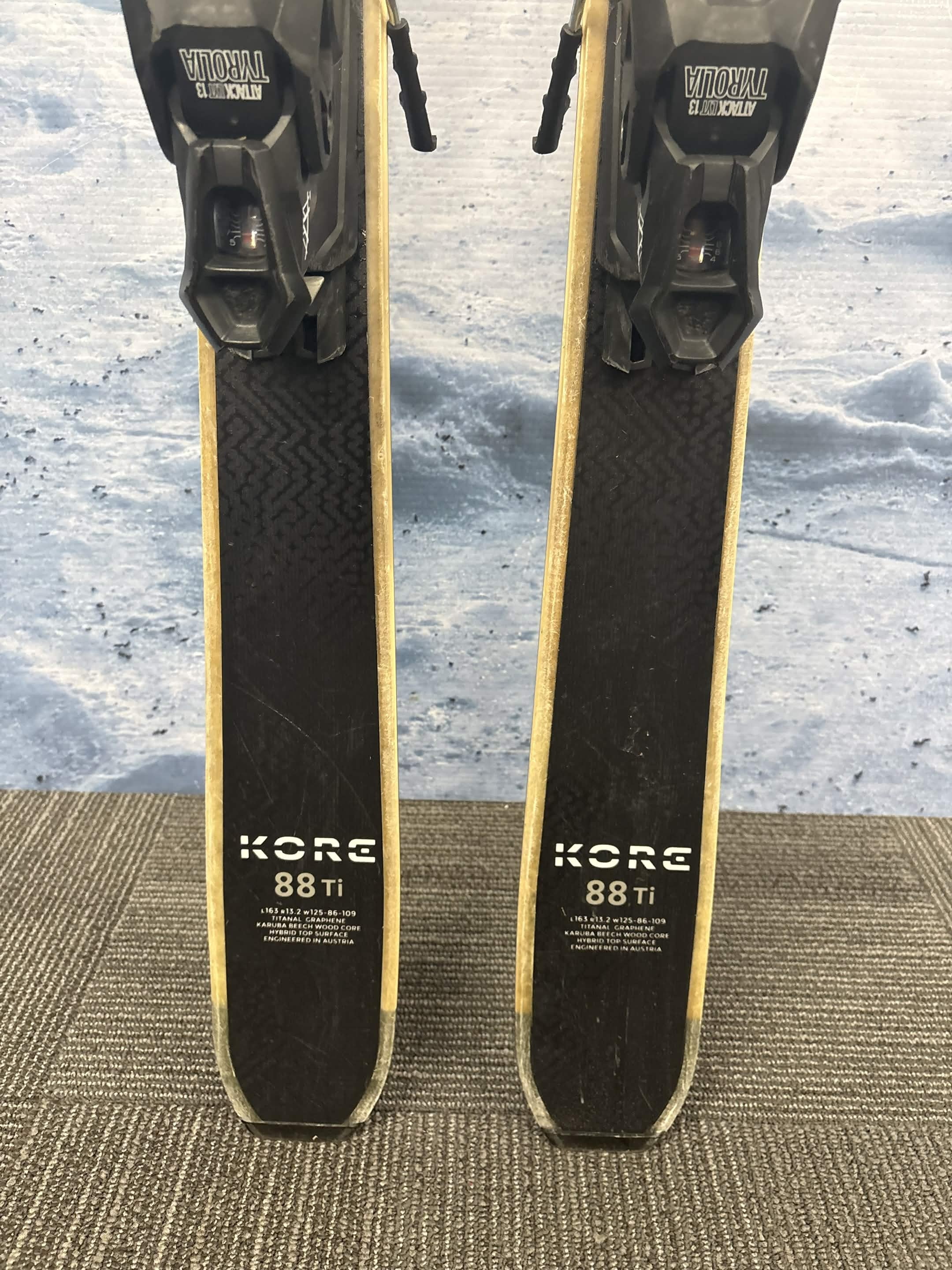 Head Kore 88 163cm Skis w/ FISCHER Attack 13 LYT Demo Binding - Used (2025)