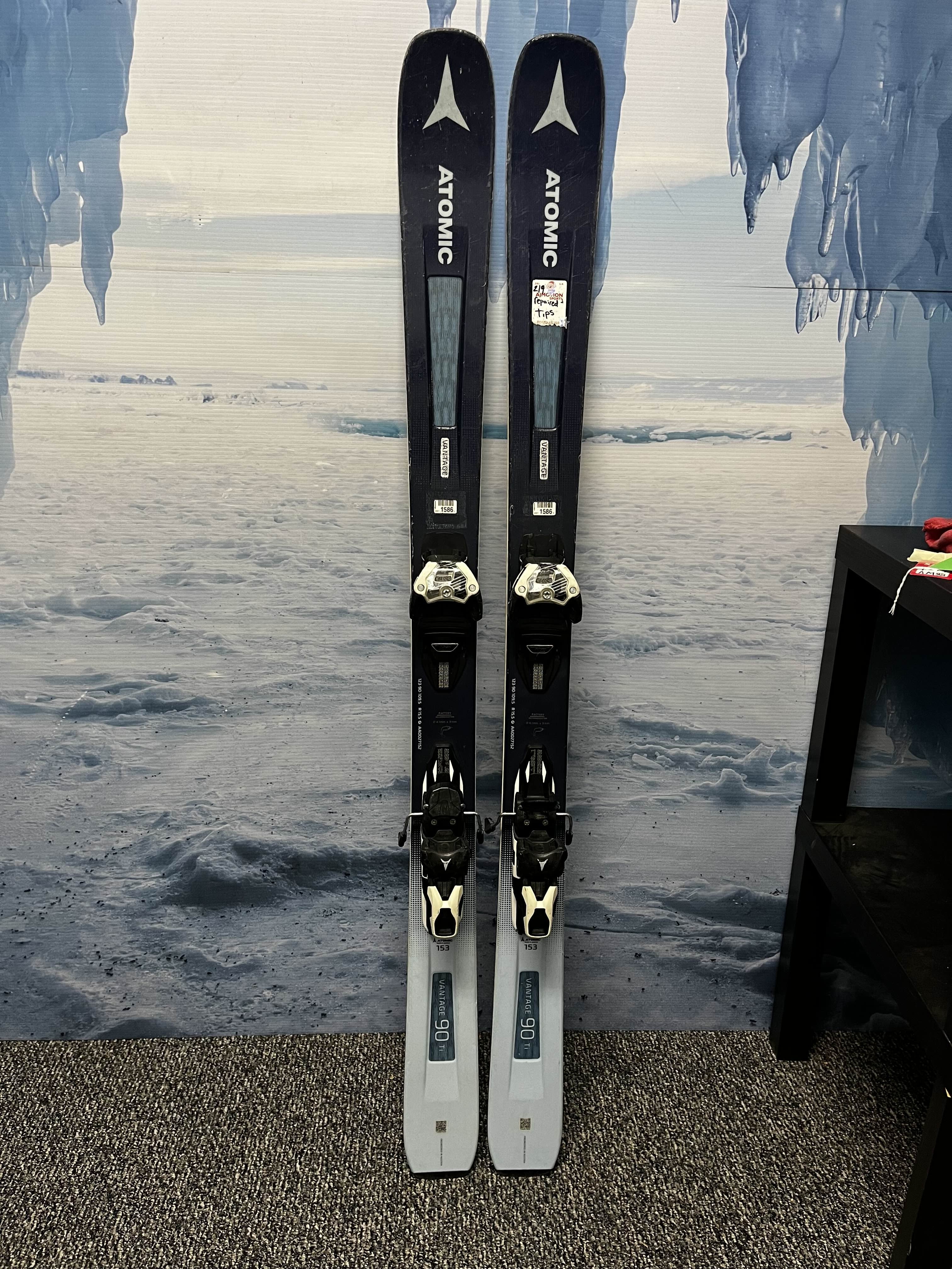 Used Atomic Vantage 90 153cm Skis w/ Atomic Warden 11 Demo Binding