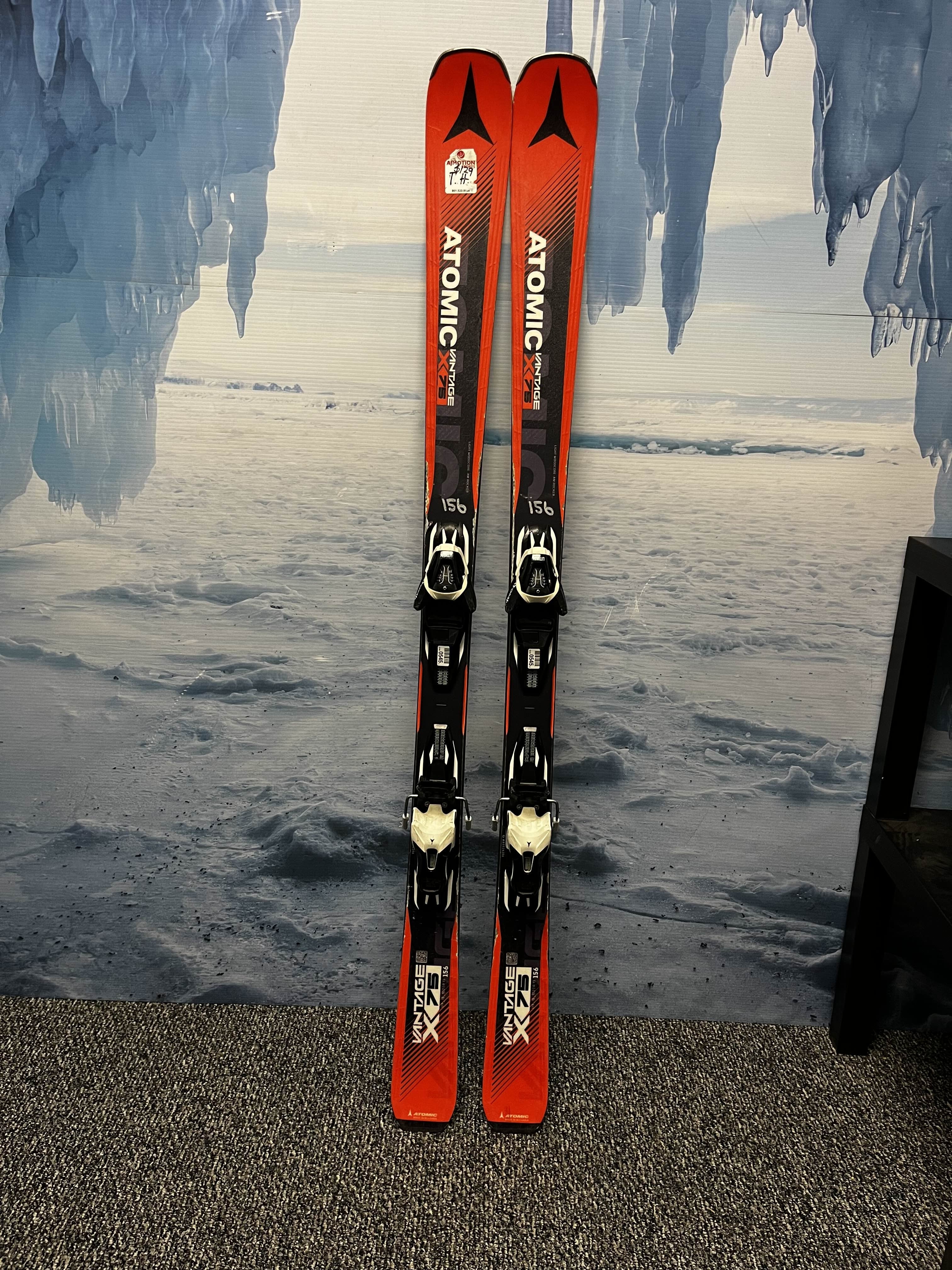 Used Atomic Vantage x75 156cm Skis w/ Atomic Lithium 10 Demo Binding