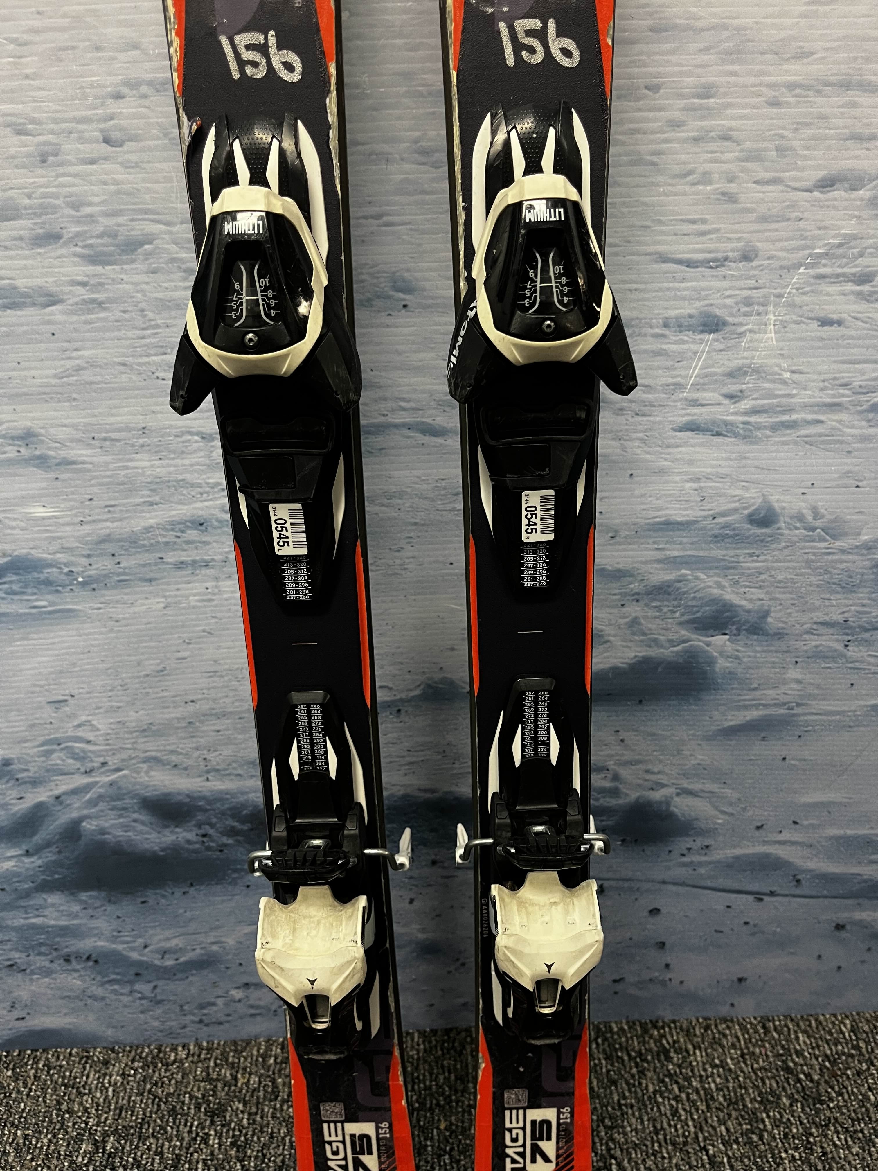 Used Atomic Vantage x75 156cm Skis w/ Atomic Lithium 10 Demo Binding