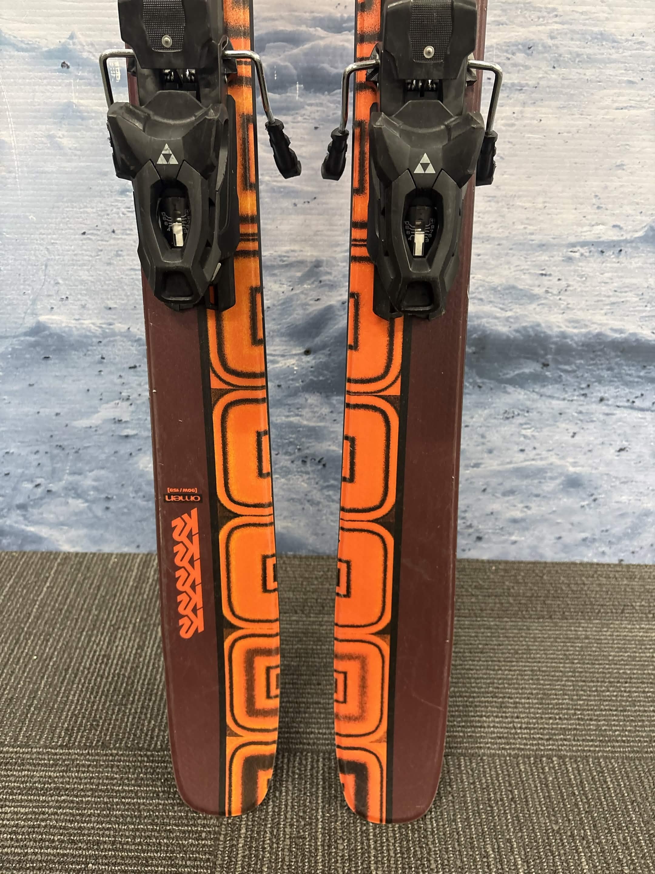 K2 Omen 90W 159cm Skis w/ FISCHER Attack 11 LYT Demo Binding - Used