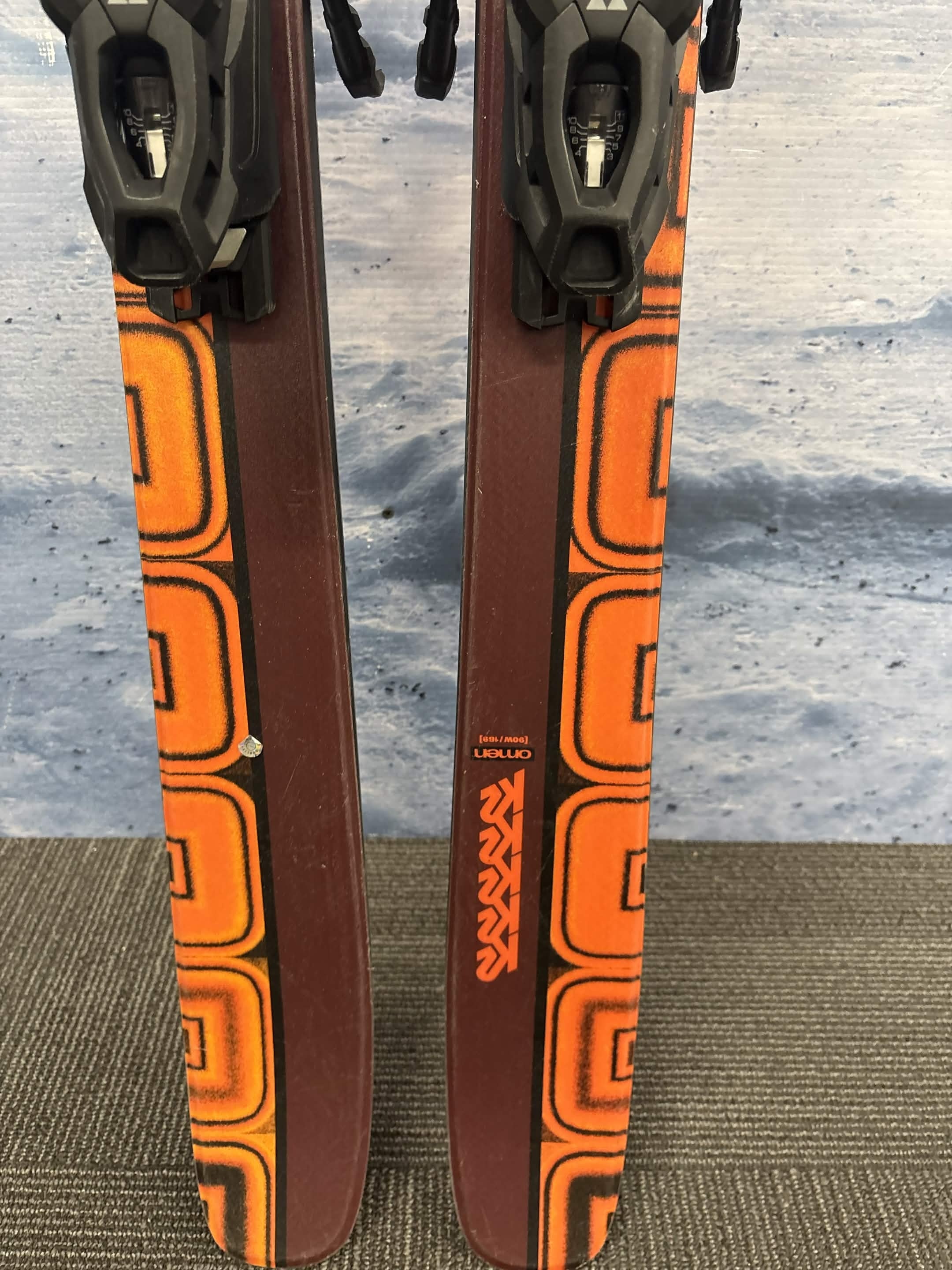 K2 Omen 90W 169cm Skis w/ FISCHER Attack 11 LYT Demo Binding - Used
