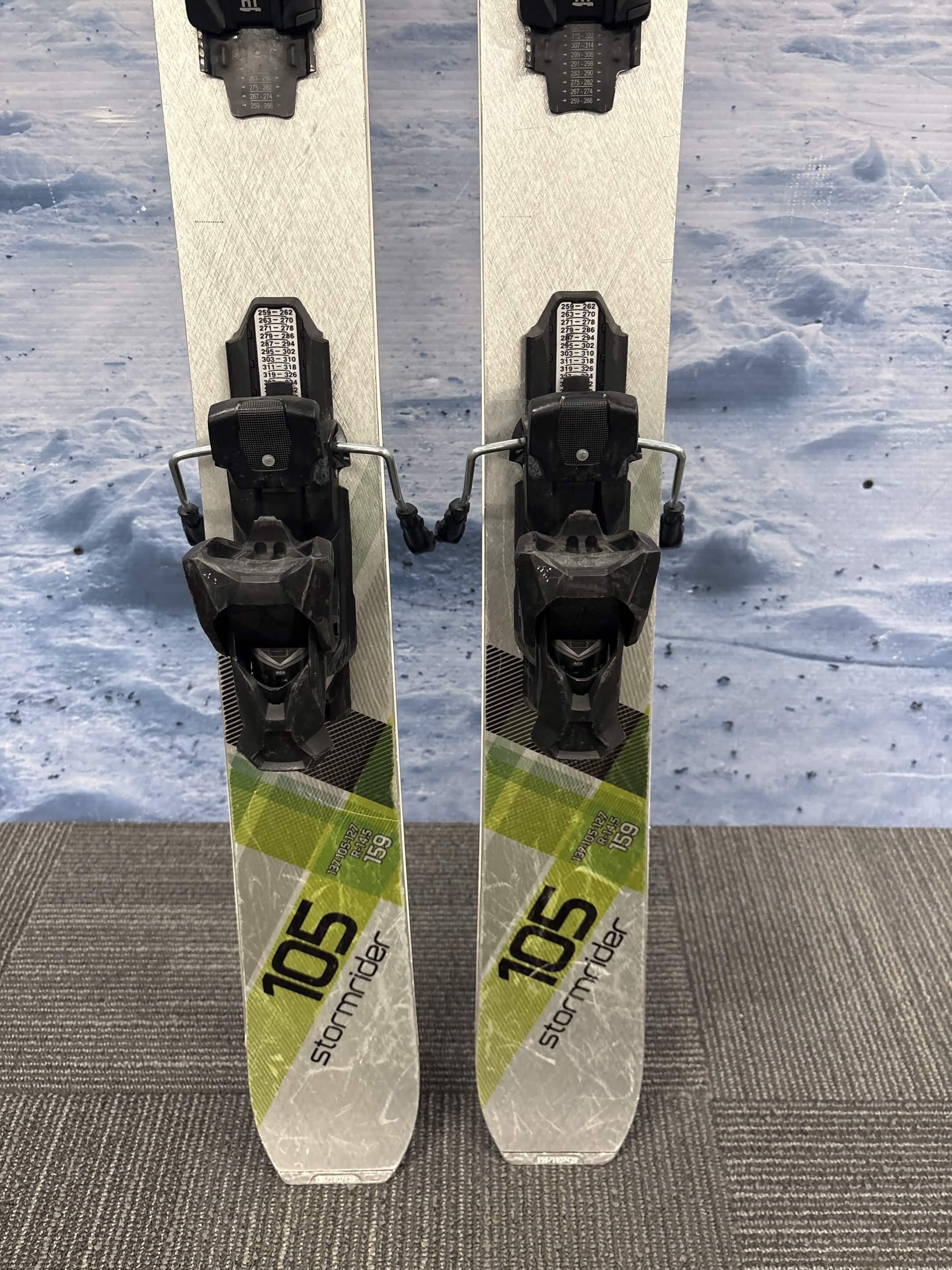 Stockli Stormrider 105 159cm Skis w/ TYROLIA Attack 13 Demo Binding - Used