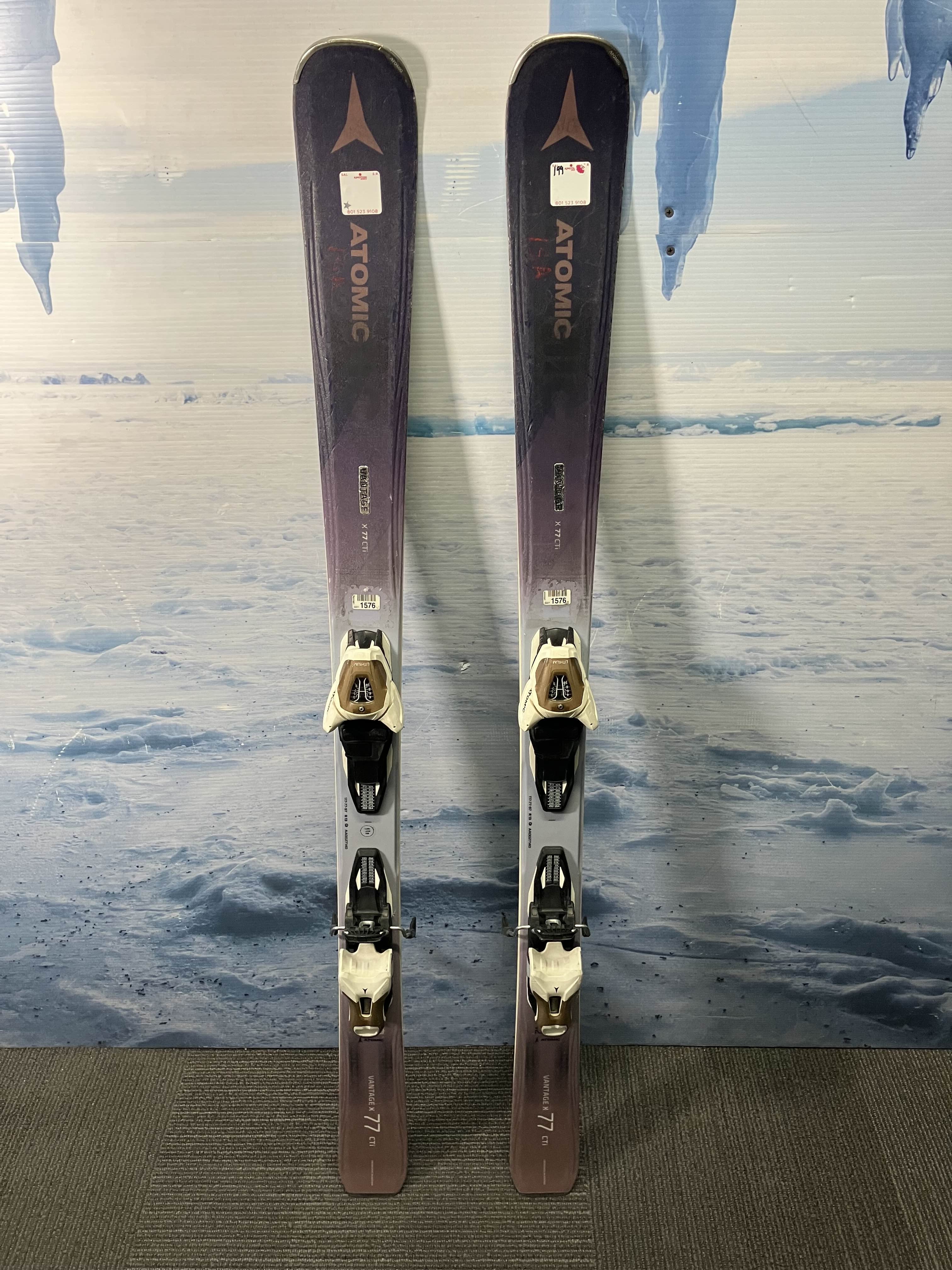 Used Atomic Vantage X77 Cti Men's Ski w/ Atomic Lithium 10 Demo Bindings - 142CM