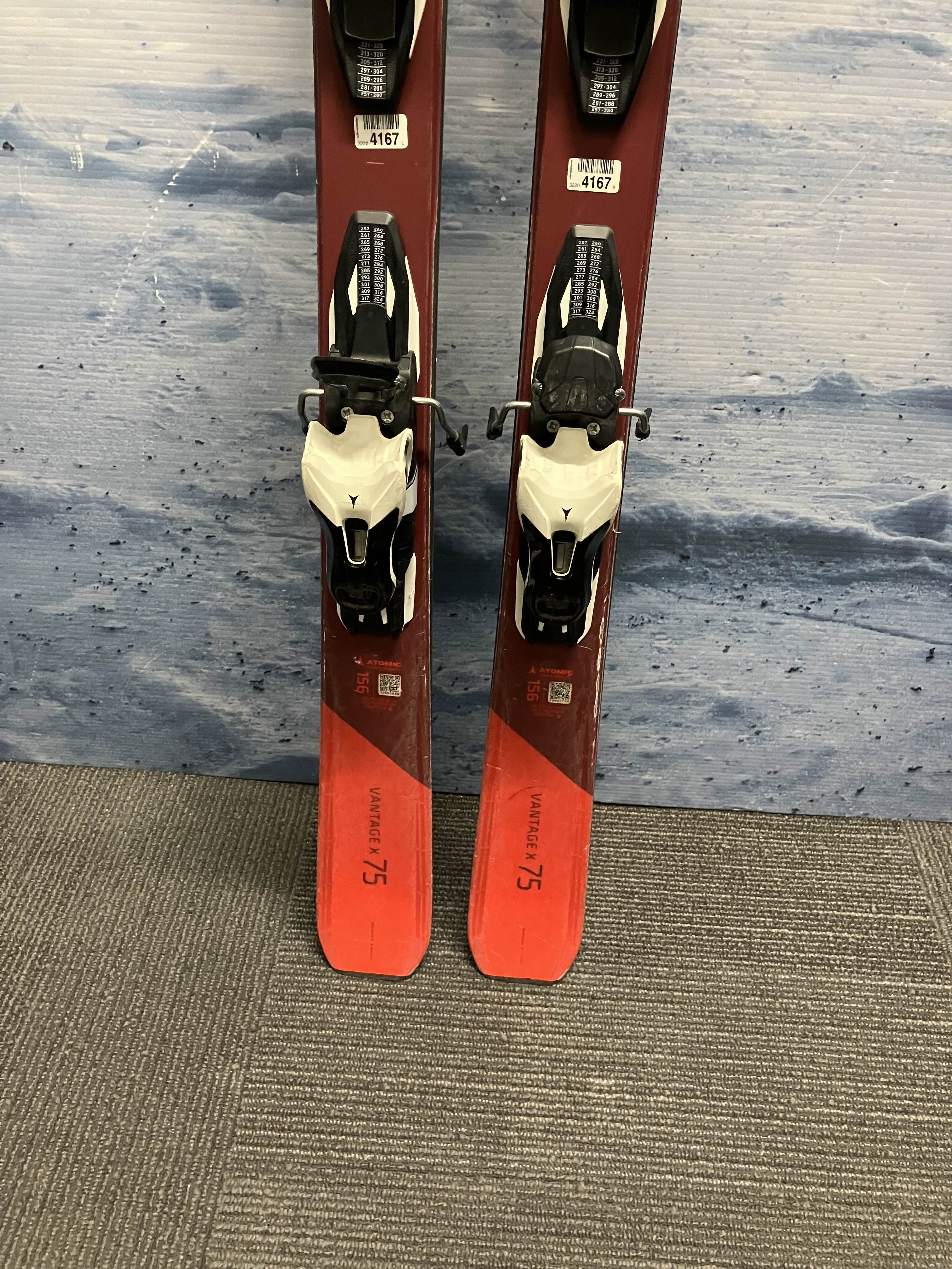 Used Atomic Vantage X 75 Ski w/ Atomic Lithium 10 Demo Bindings - 156CM