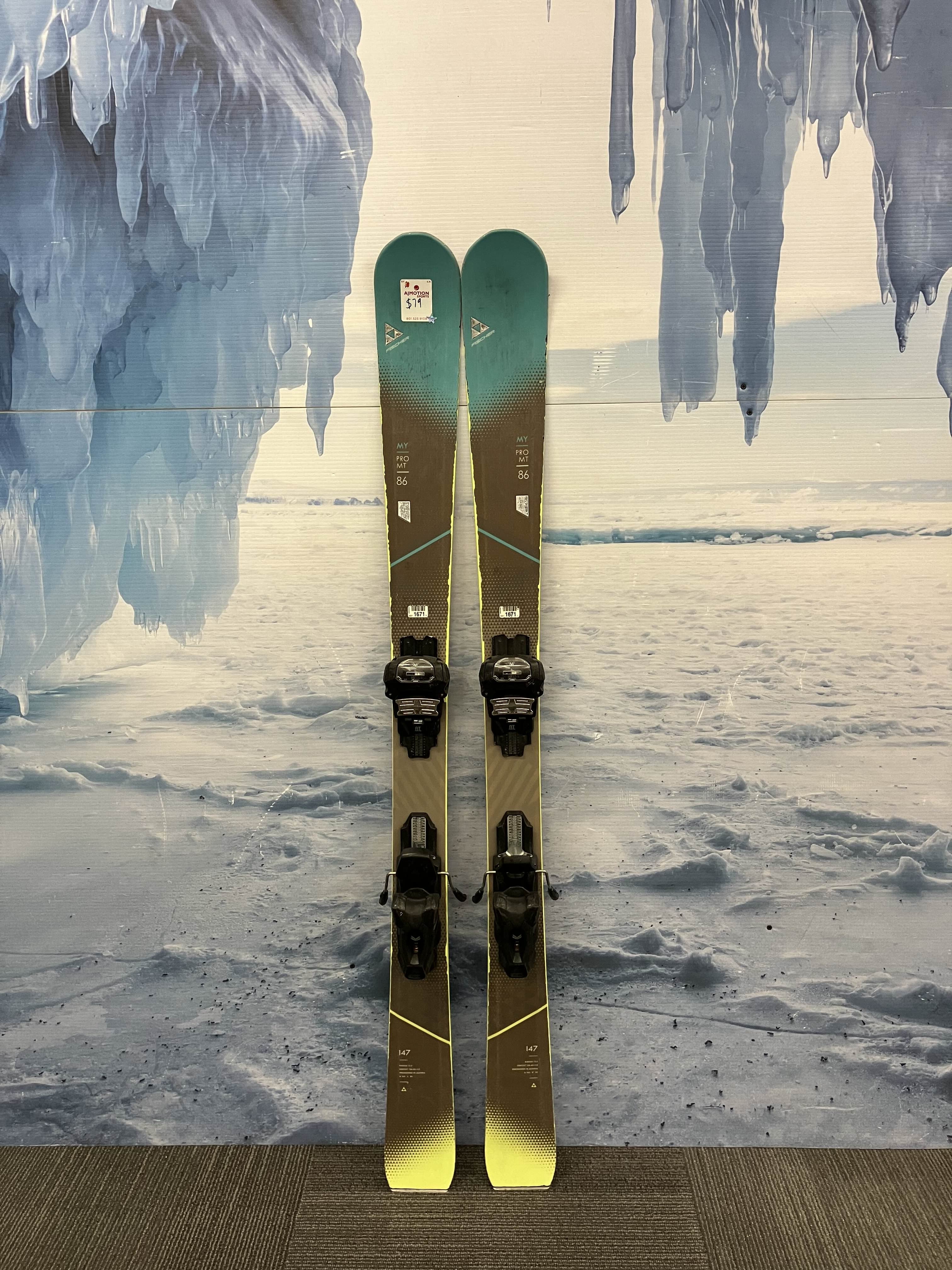 Used Fischer 147cm MY Pro MT 86 Skis w/ Attack 11 Bindings