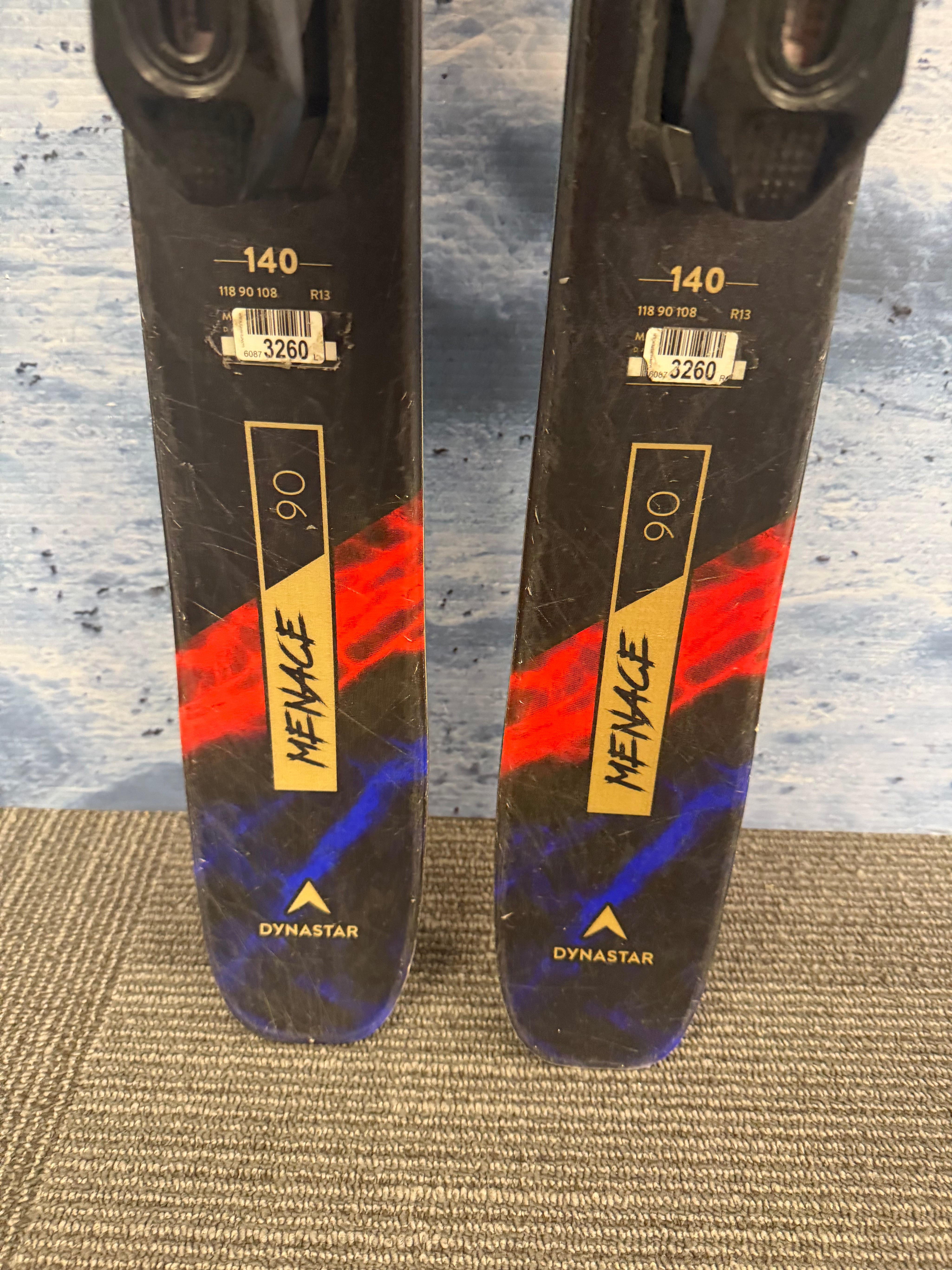 Used Dynastar Menace 90 140cm Skis w/Look Express 11 Bindings