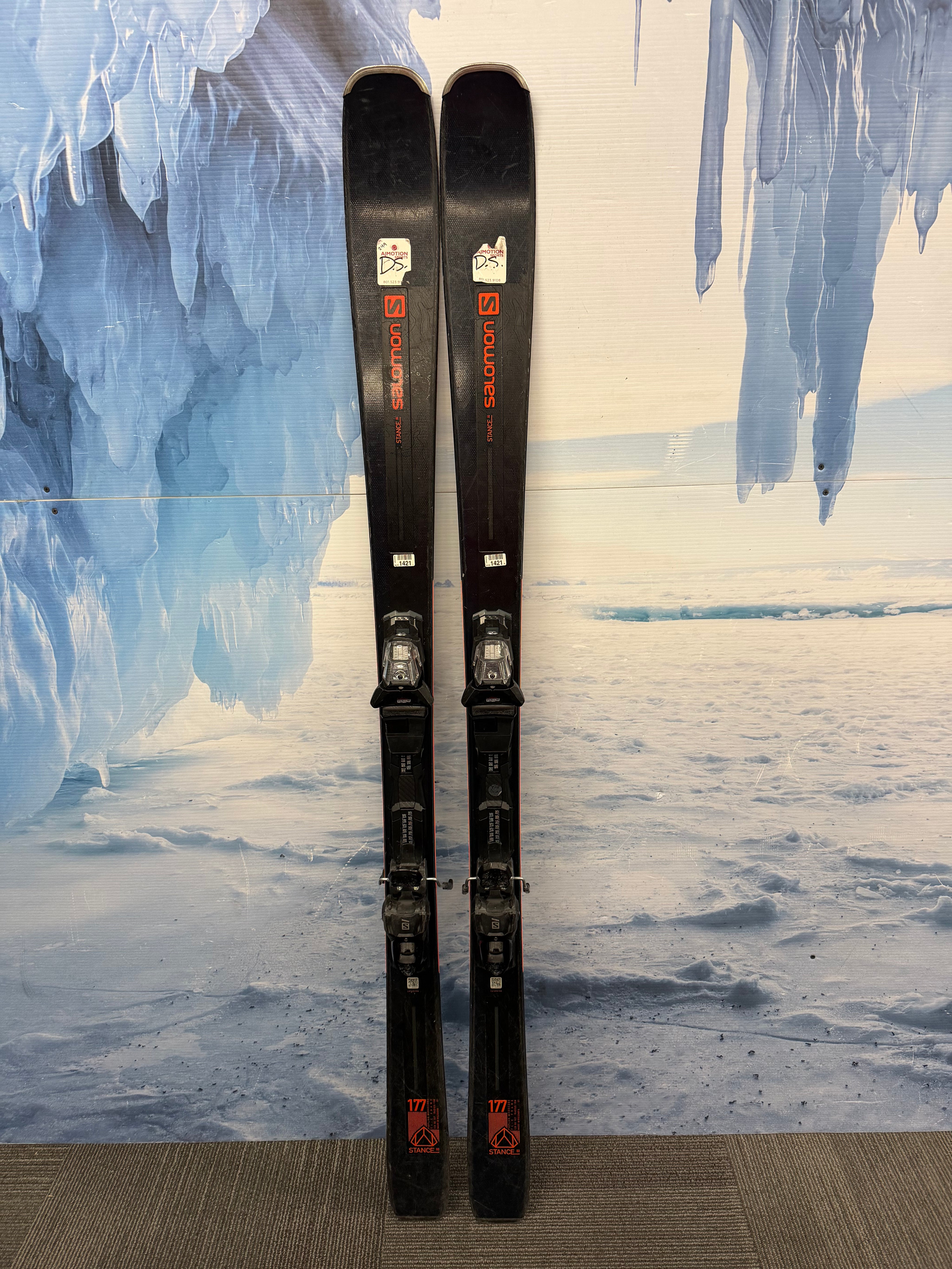 Used Salomon Stance 80 177cm Skis w/Salomon M11 Bindings