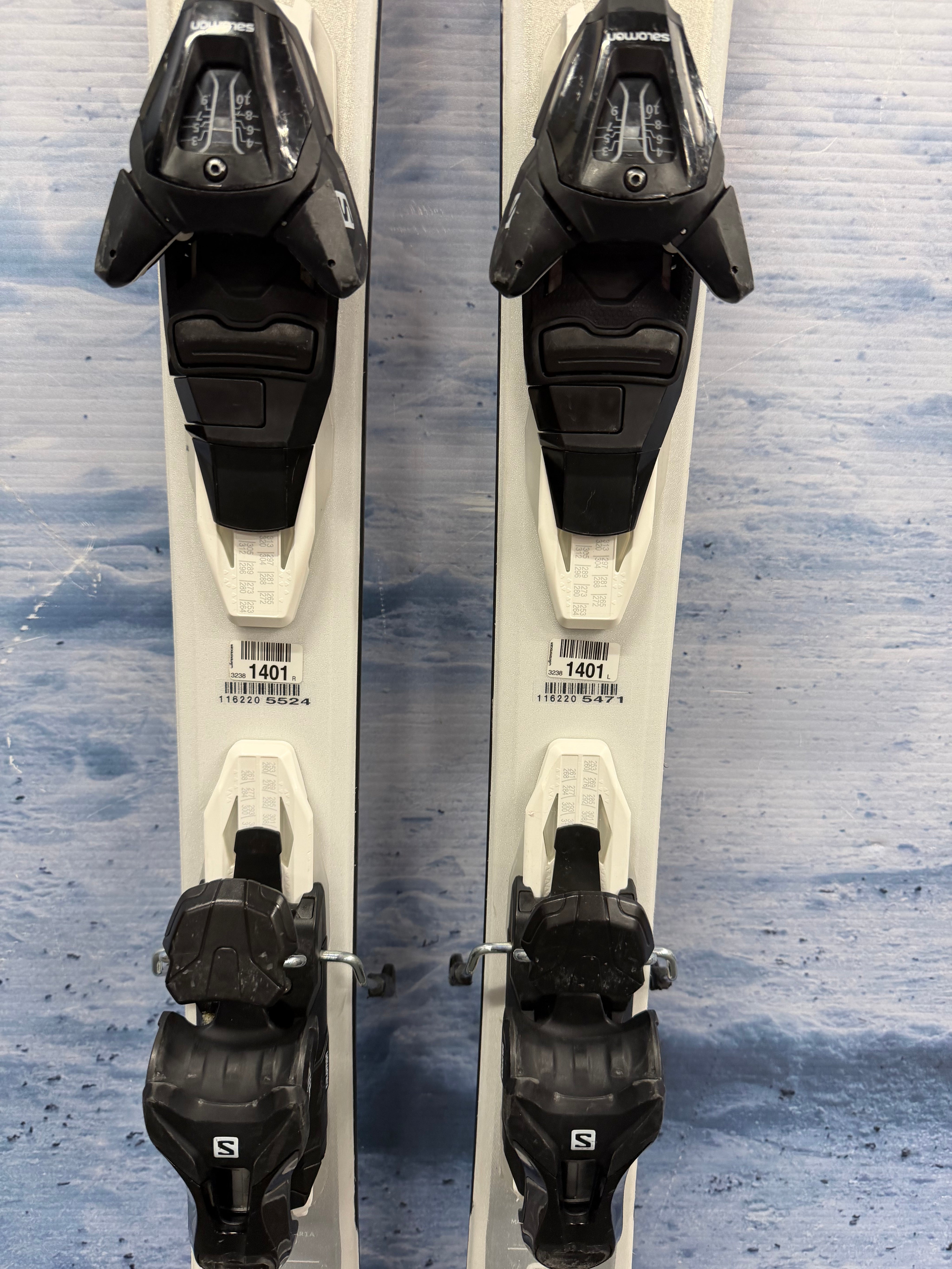 Used Salomon Aira 76 140cm Skis w/Salomon Lithium 10 Bindings
