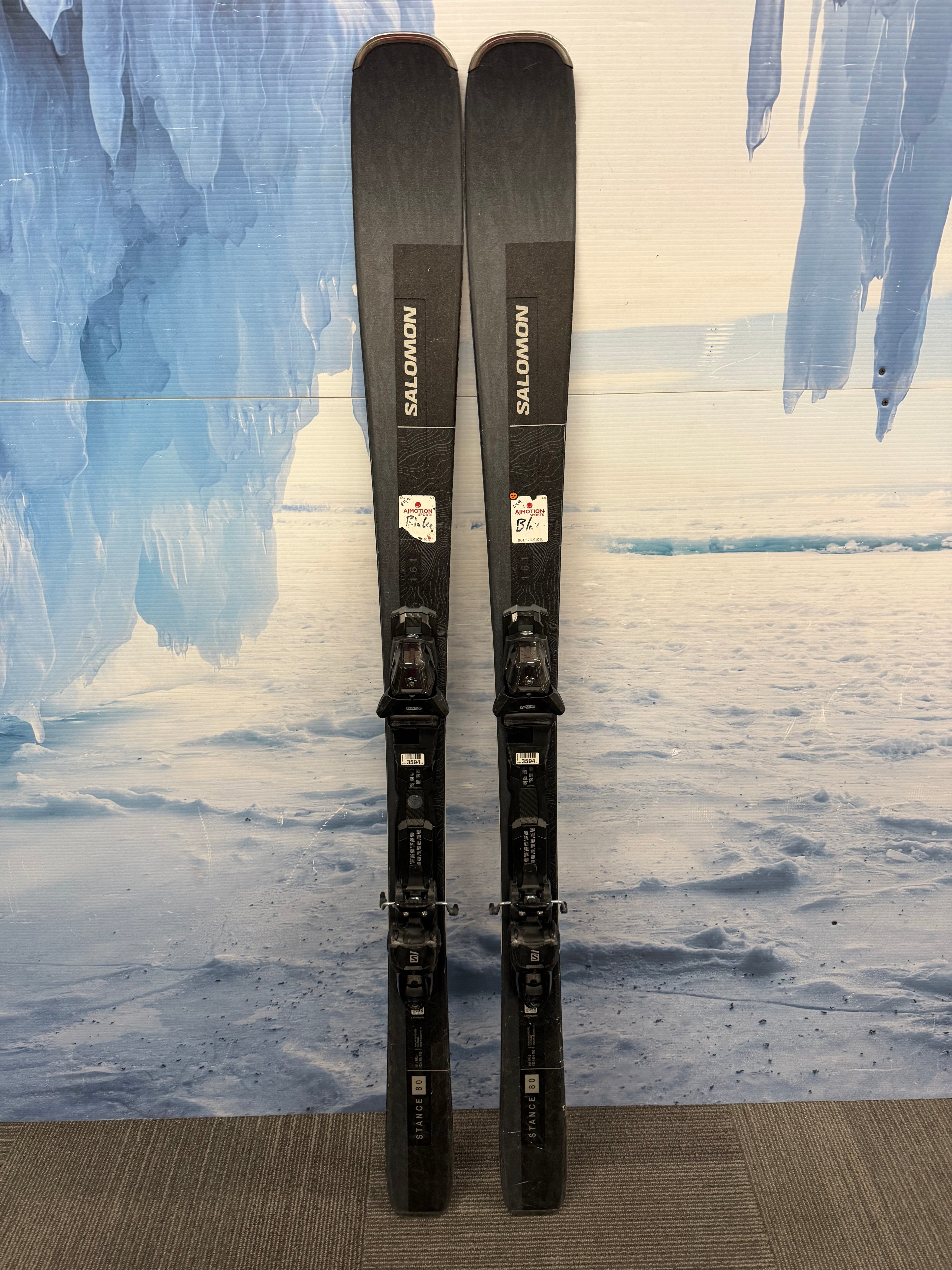 Used Salomon Stance 80 161cm Skis w/Salomon M10 Bindings