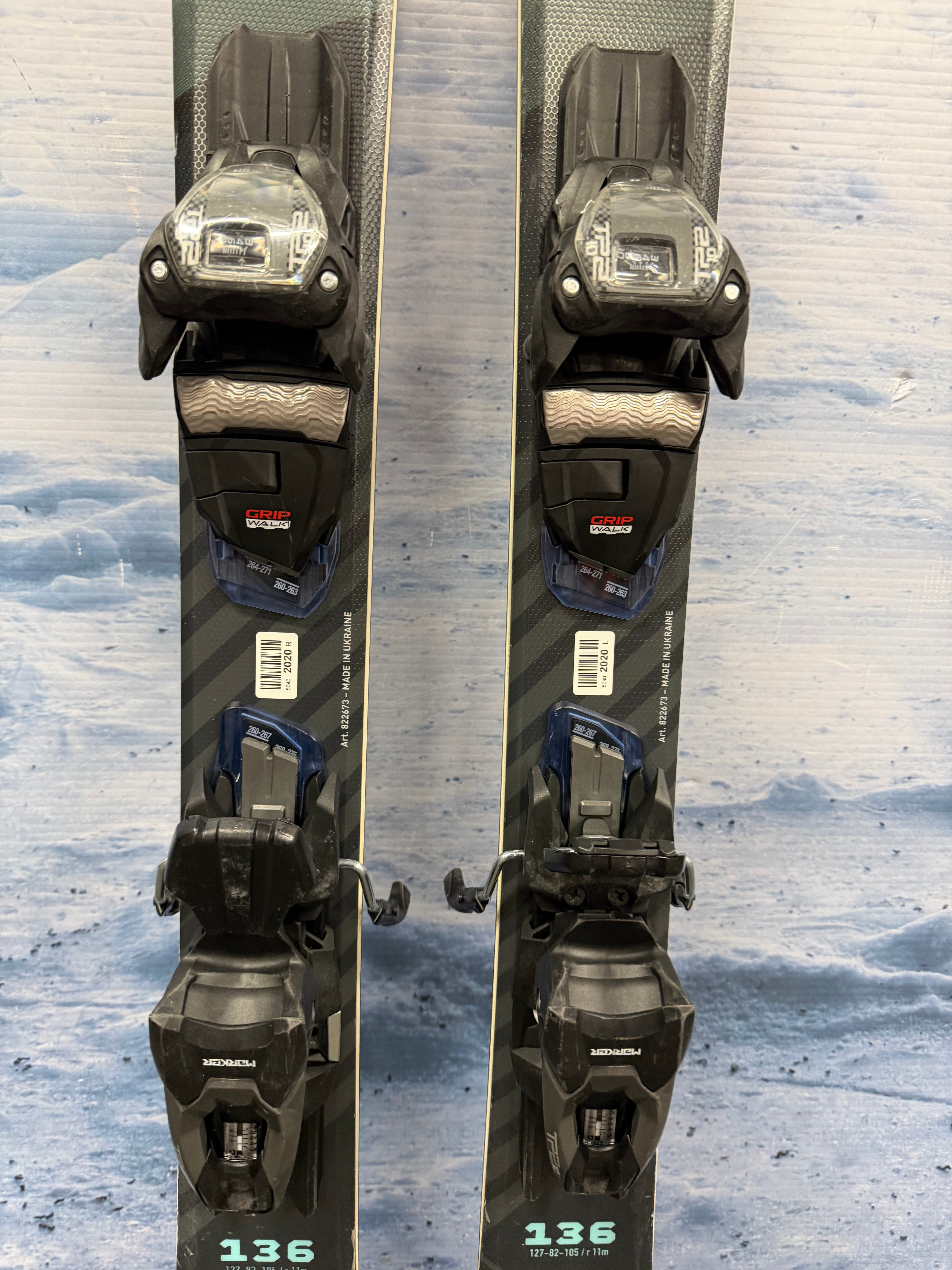 Used Nordica Alldrive W 82 136cm Skis w/Marker TP2 10 Bindings