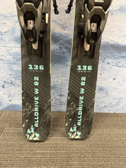 Used Nordica Alldrive W 82 136cm Skis w/Marker TP2 10 Bindings