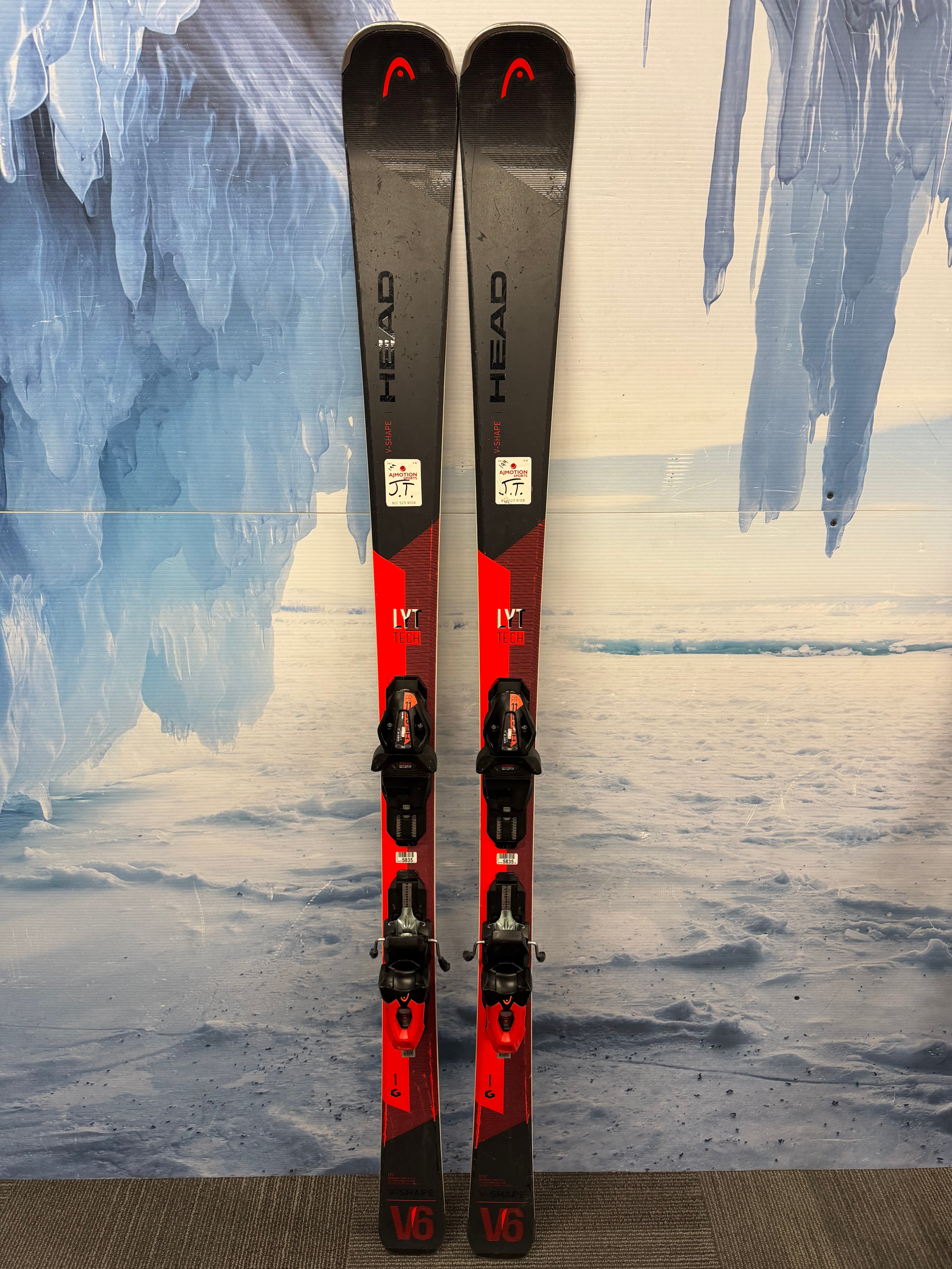 Used Head V-Shape V6 LYT 76 177cm Skis w/Head PR11 Bindings