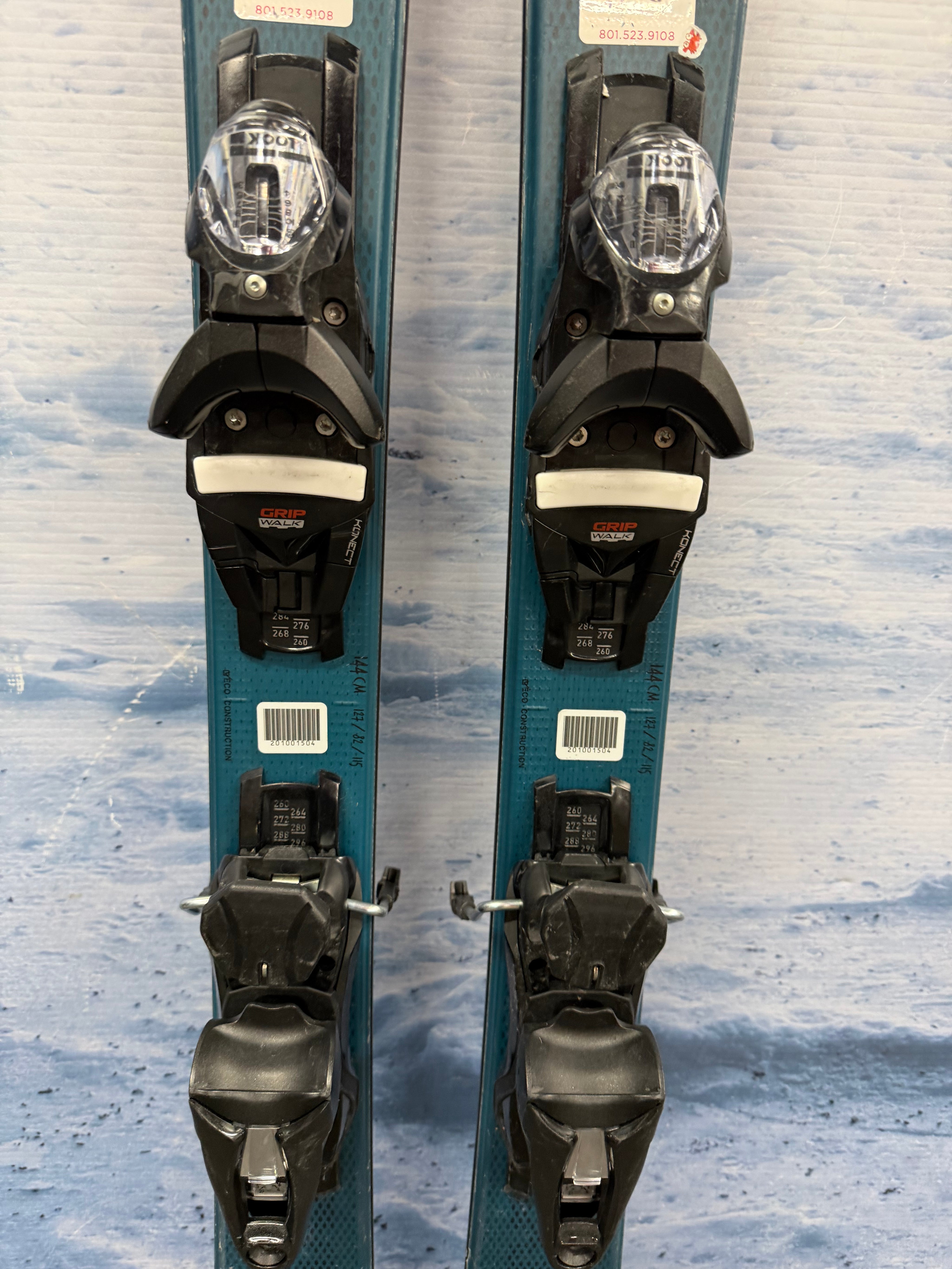 Used Rossignol Exp 82 Basalt 144cm Skis w/ Look NX12 Bindings