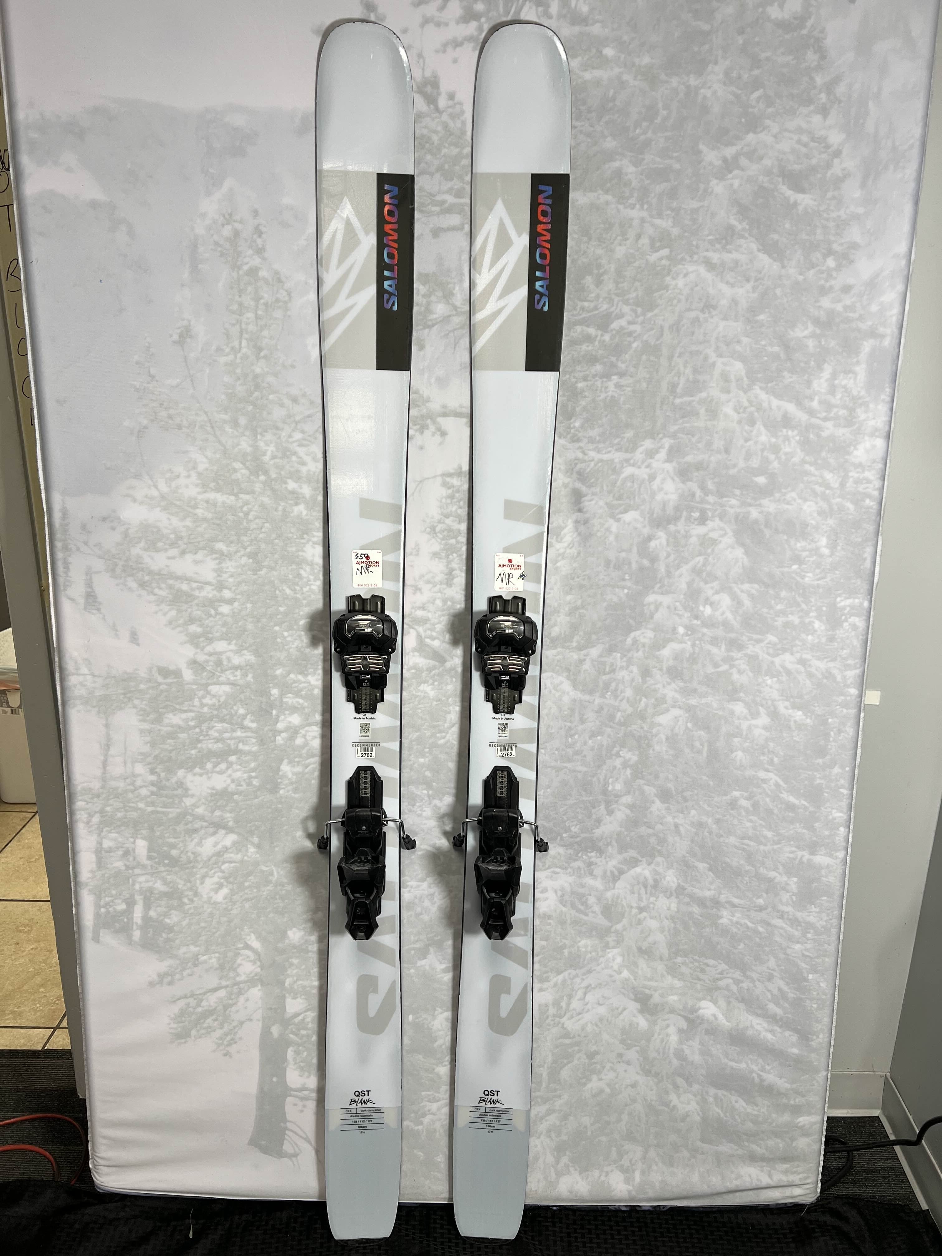 Used Salomon QST Blank 112 186cm Skis 2025 w/ Adjustable Tyrolia Attack 14 binding