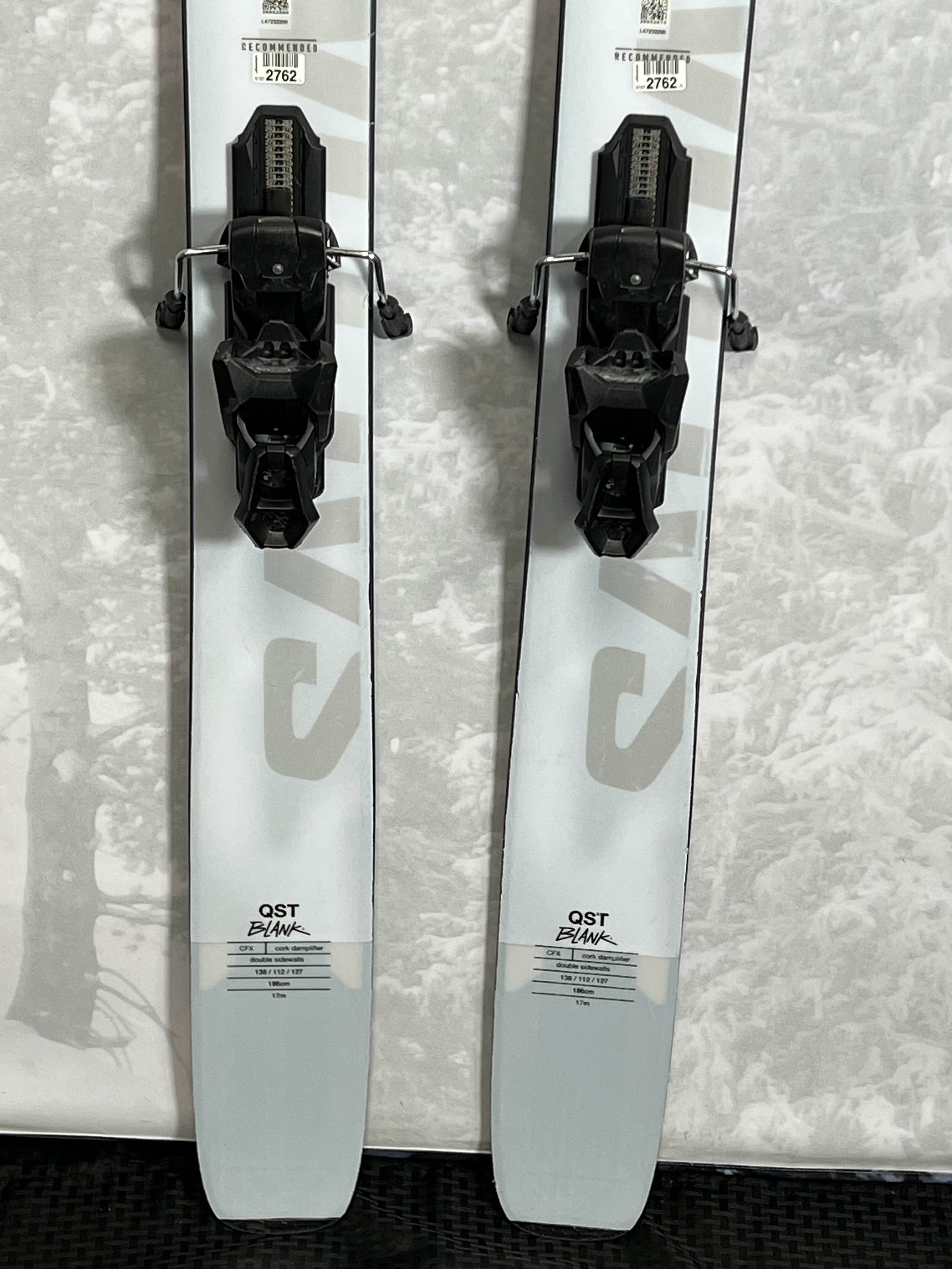 Used Salomon QST Blank 112 186cm Skis 2025 w/ Adjustable Tyrolia Attack 14 binding