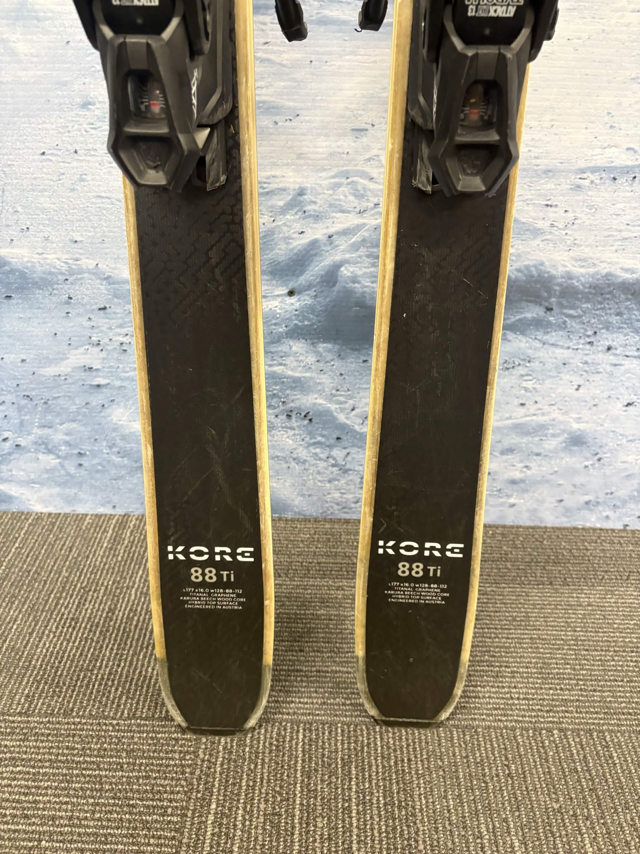 Head Kore 88 177cm Skis w/ FISCHER Attack 13 LYT Demo Binding - Used (2025)